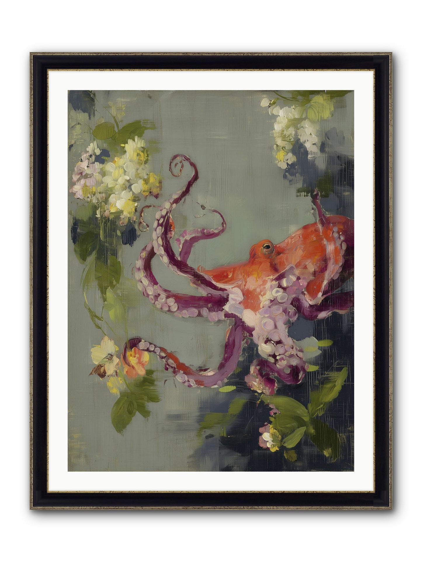 Breath Of Movement Framed Print - Black & Gold 30x40