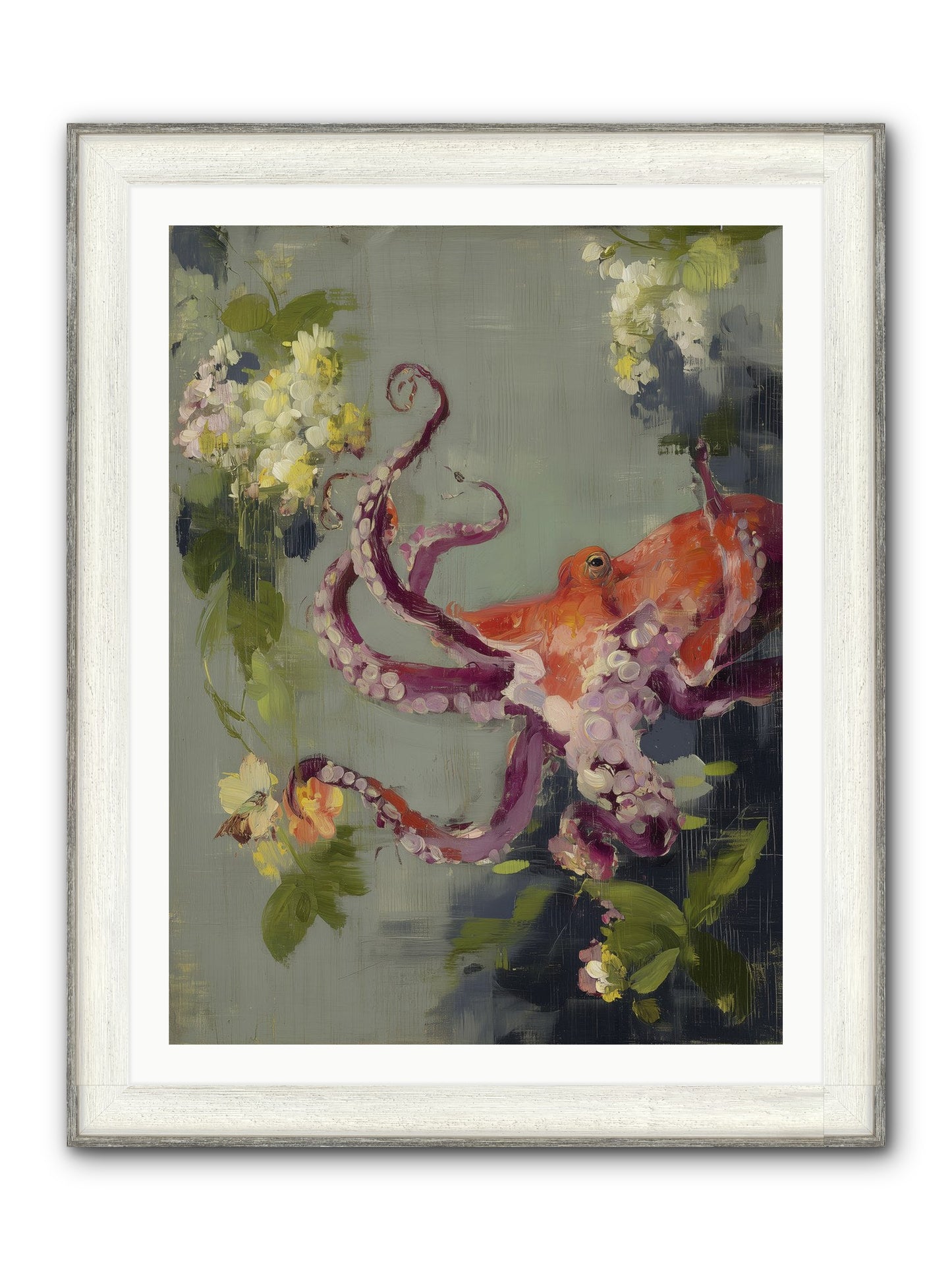 Breath Of Movement Framed Print - Driftwood White 30x40