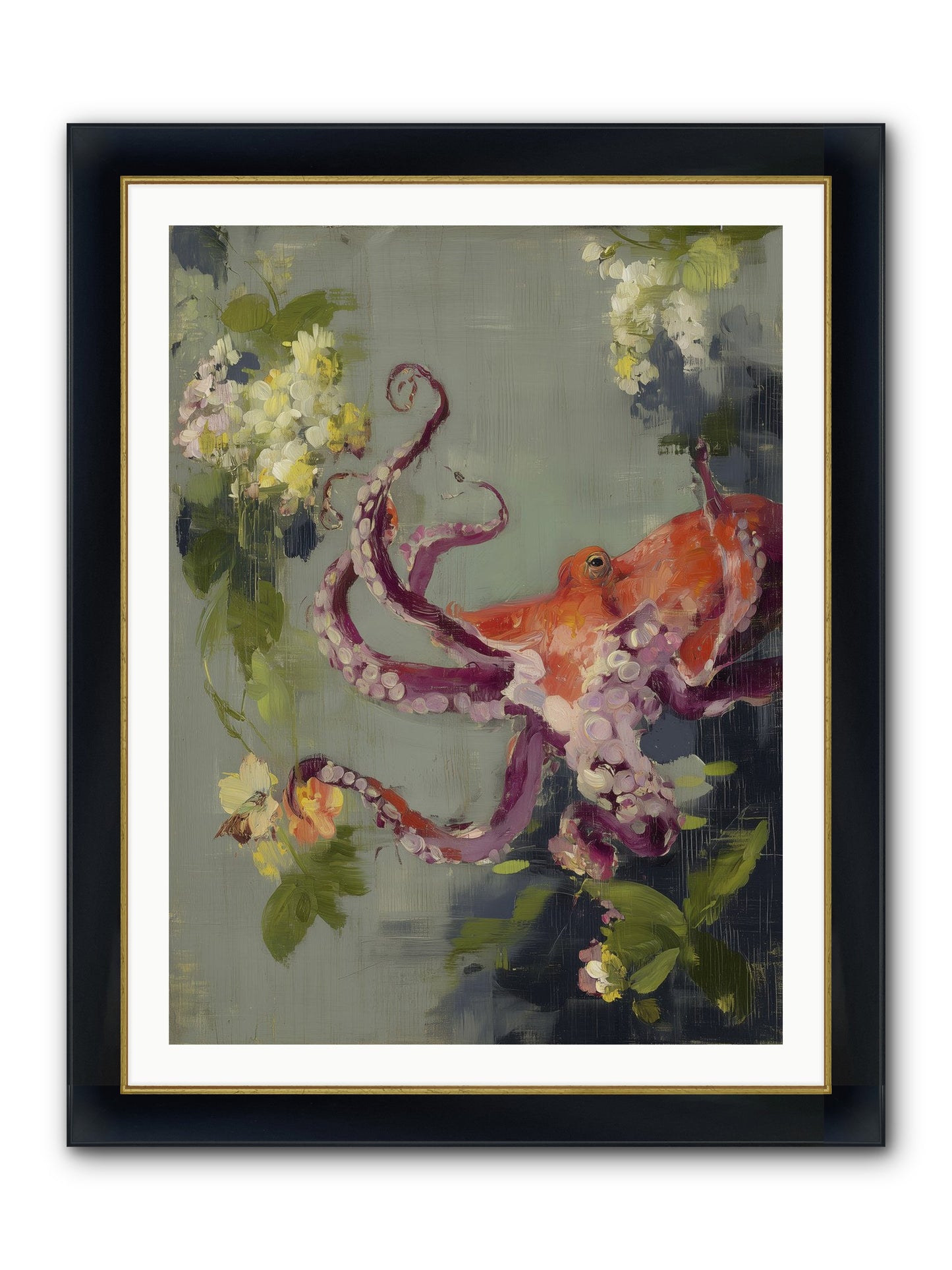 Breath Of Movement Framed Print - Wide Black w/Gold 30x40