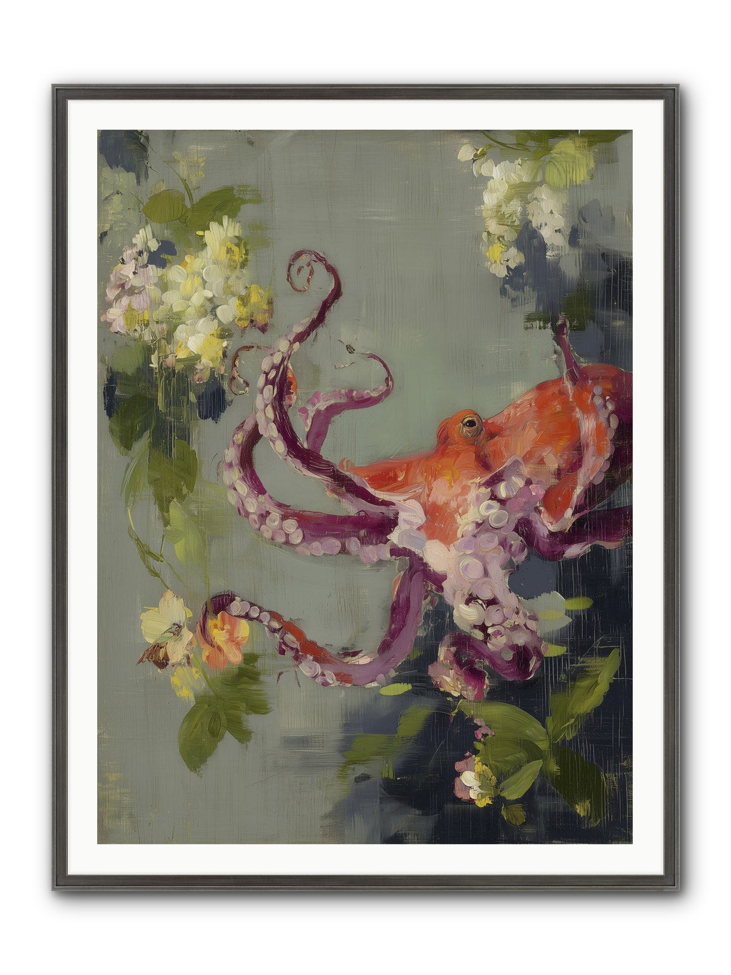 Breath Of Movement Framed Print - Slimwoods Black/Silver 36x48