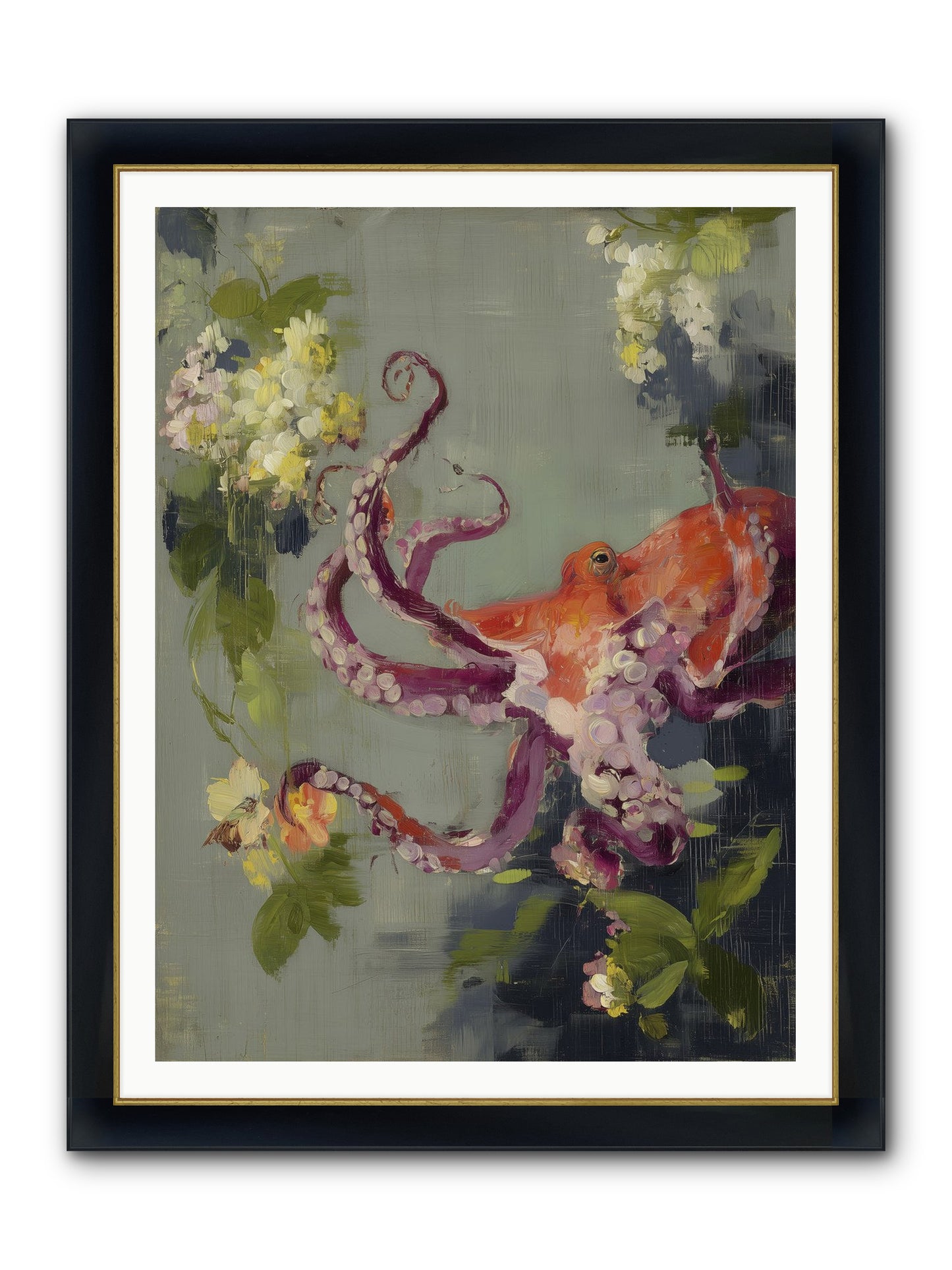 Breath Of Movement Framed Print - Wide Black w/Gold 36x48