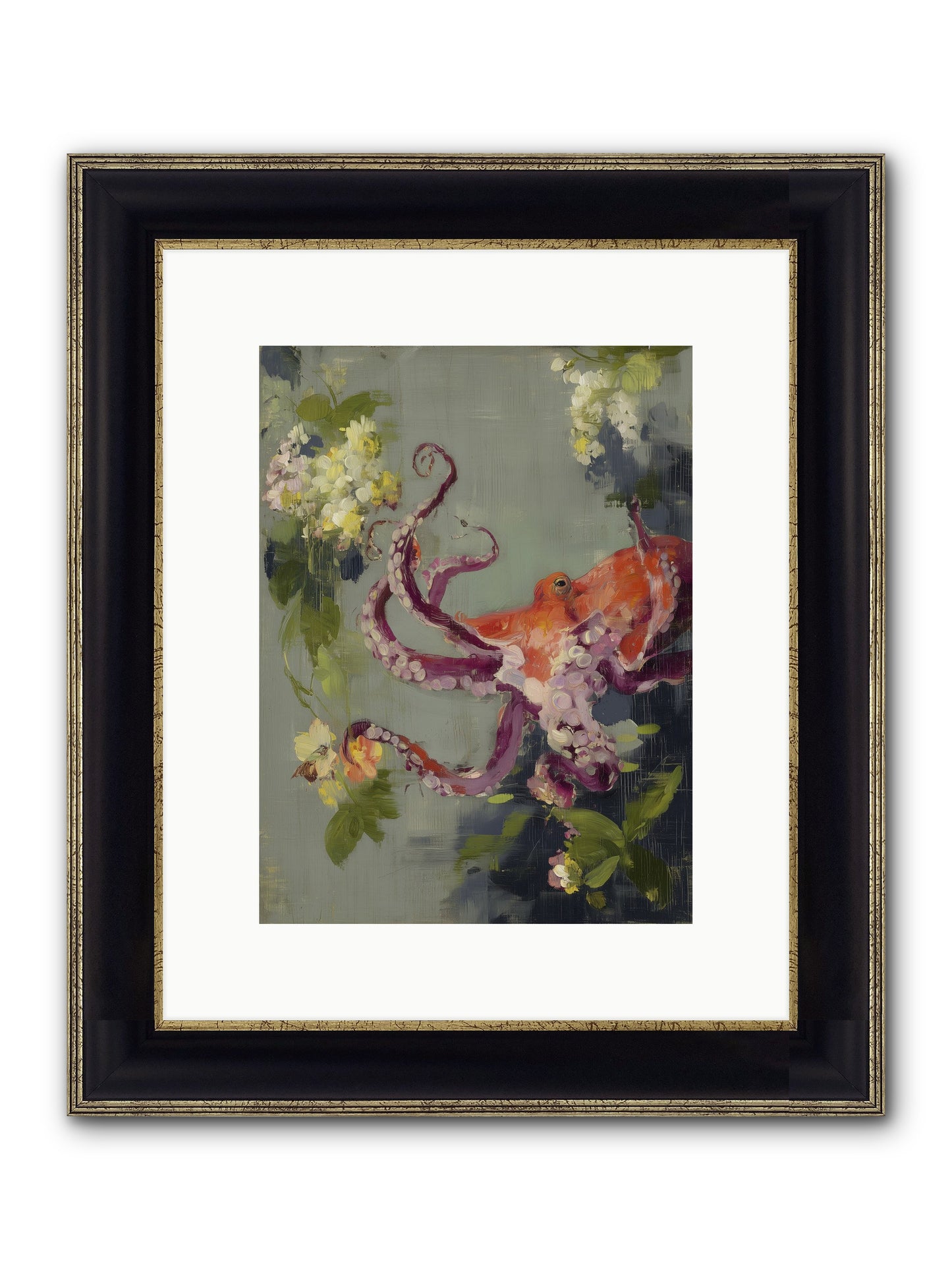 Breath Of Movement Framed Print - Black & Gold 9x12