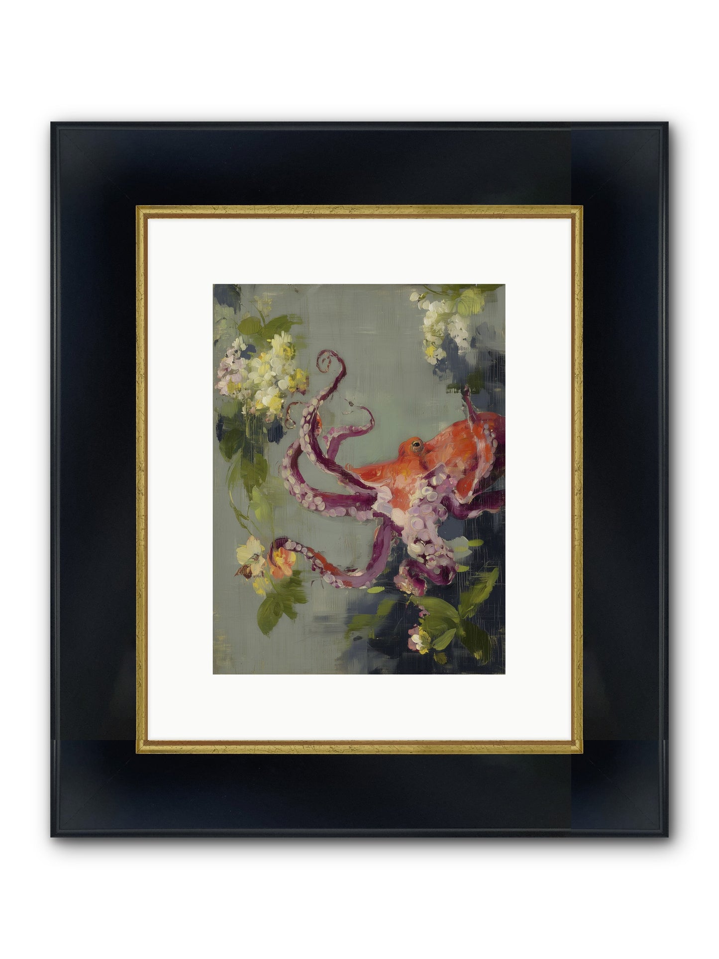 Breath Of Movement Framed Print - Wide Black w/Gold 9x12