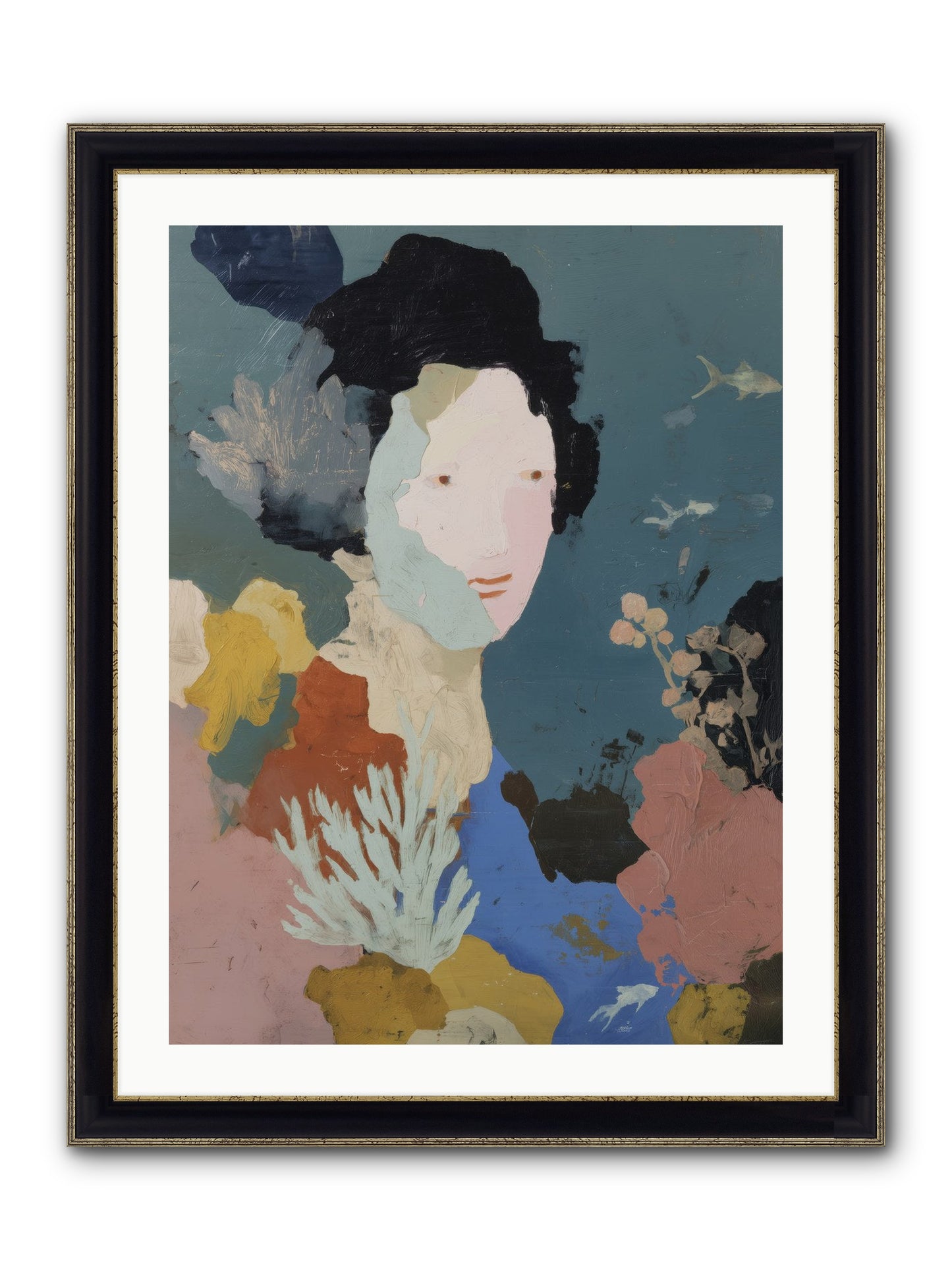 Breath Of Soul Framed Print - Black & Gold 24x32