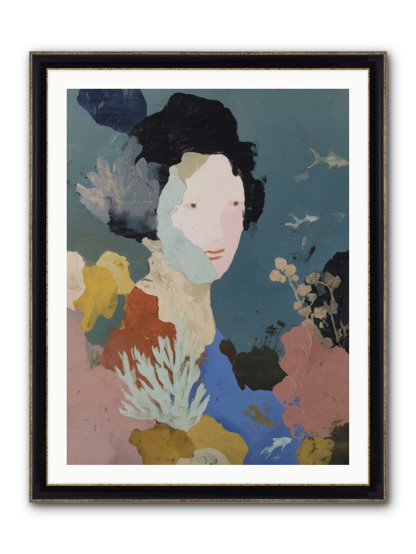 Breath Of Soul Framed Print - Black & Gold 30x40