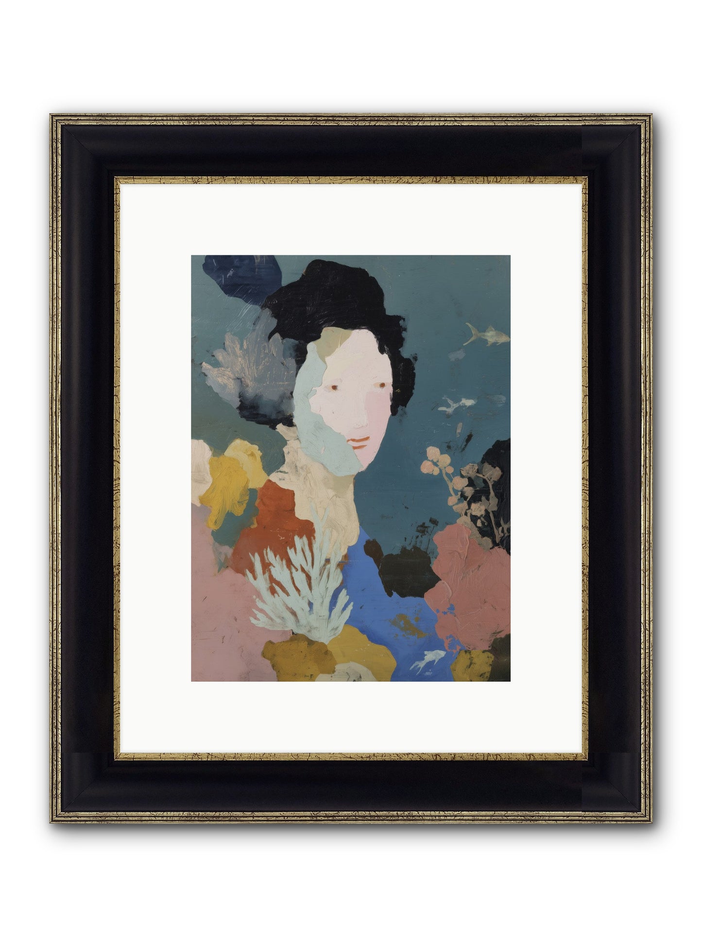 Breath Of Soul Framed Print - Black & Gold 9x12