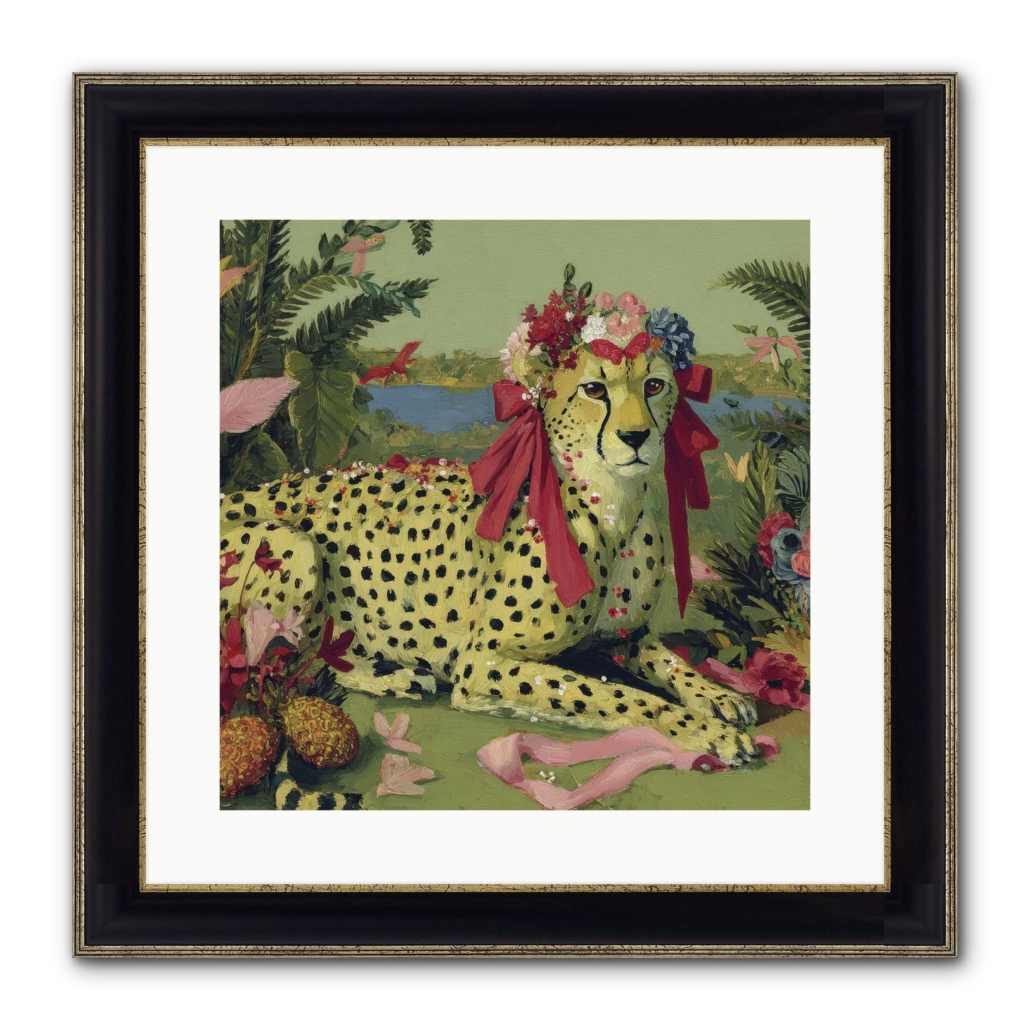 Breath Of The Silken Dawn Framed Print - Black & Gold 16x16