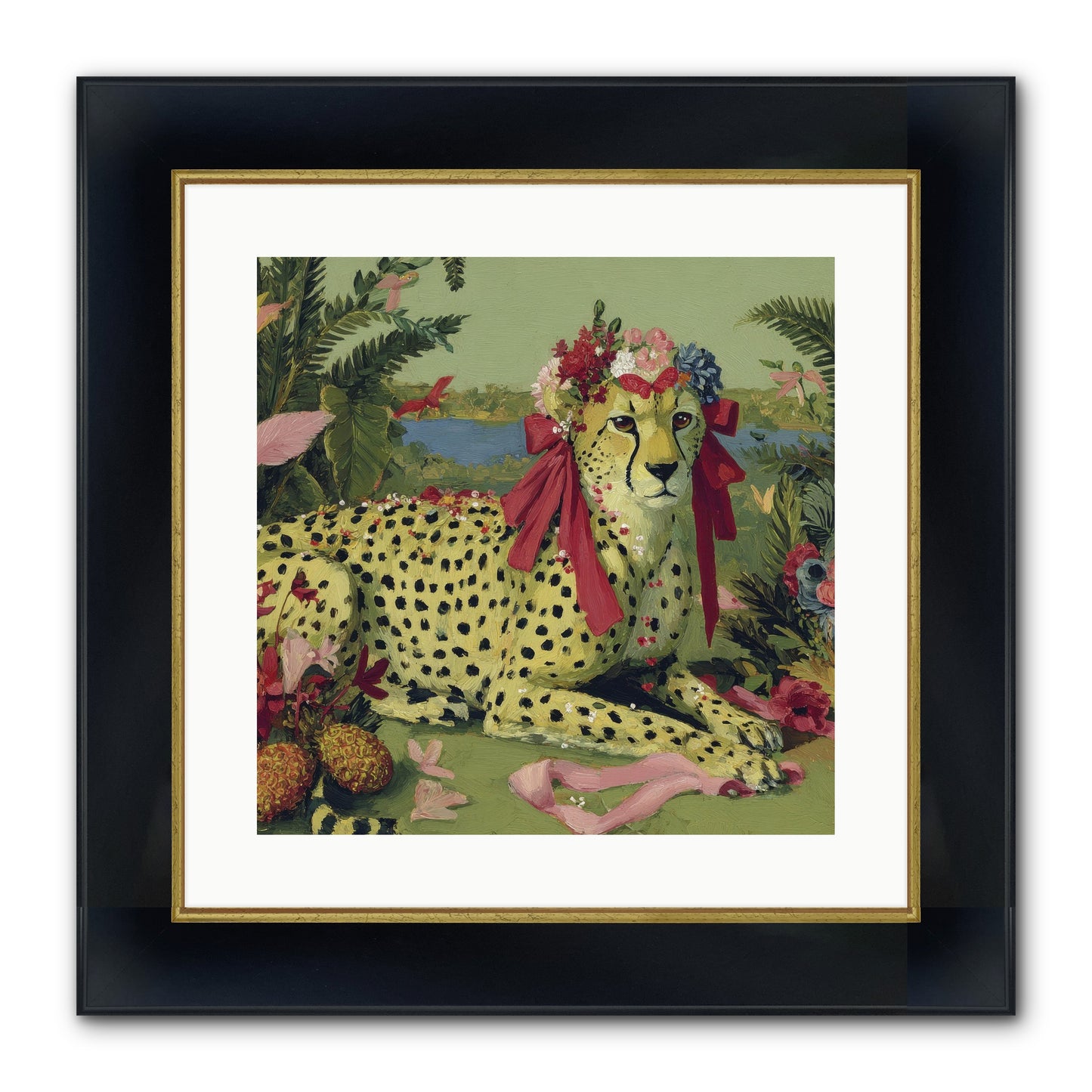 Breath Of The Silken Dawn Framed Print - Wide Black w/Gold 16x16