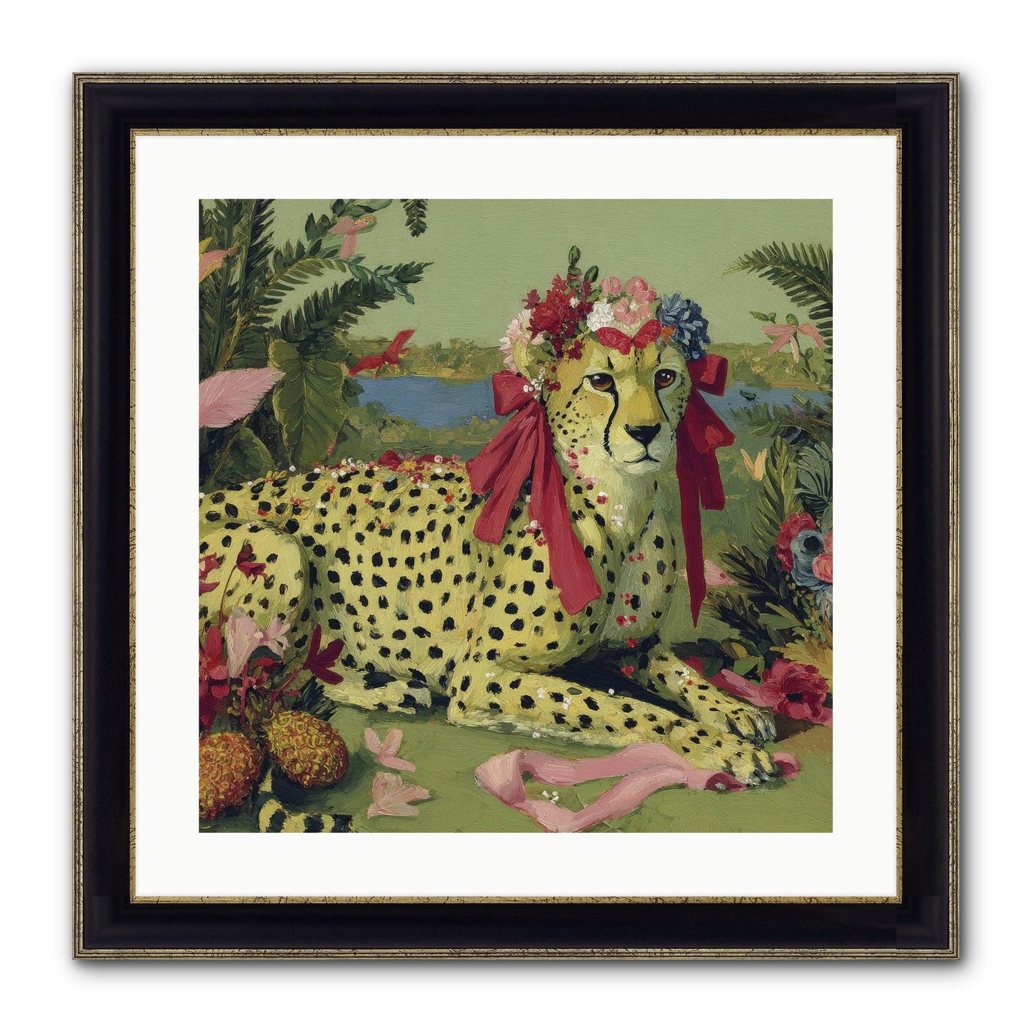 Breath Of The Silken Dawn Framed Print - Black & Gold 20x20