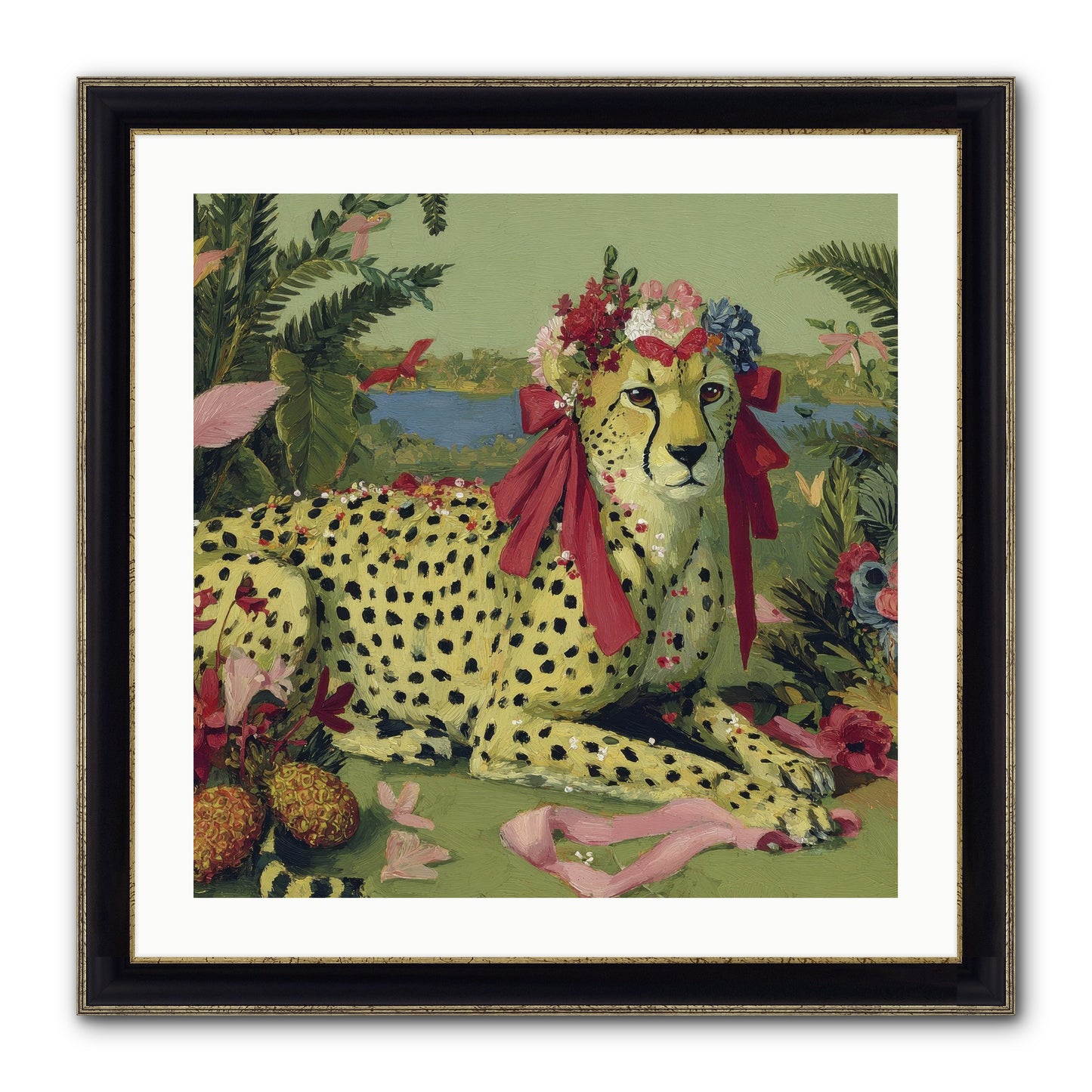 Breath Of The Silken Dawn Framed Print - Black & Gold 24x24