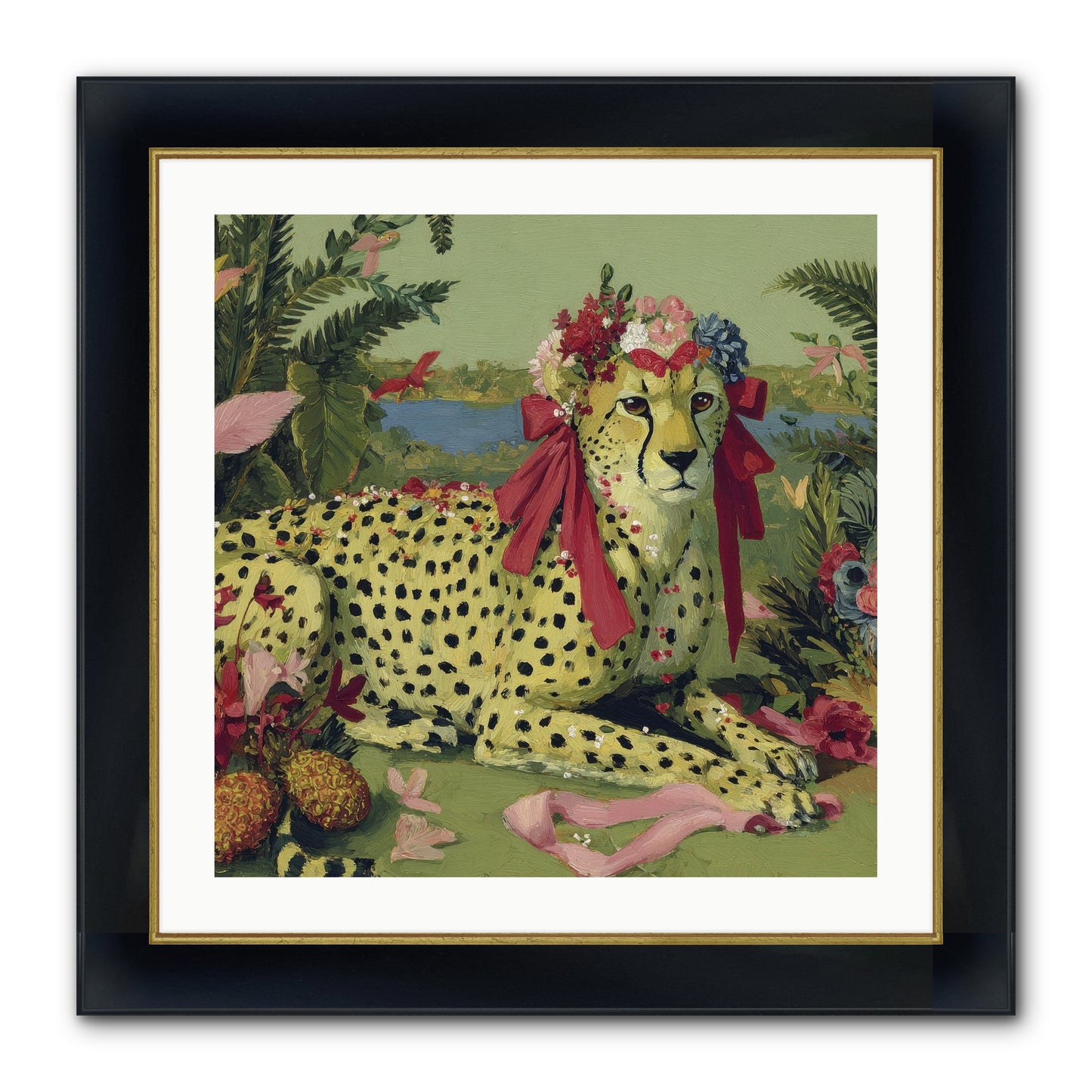 Breath Of The Silken Dawn Framed Print - Wide Black w/Gold 24x24