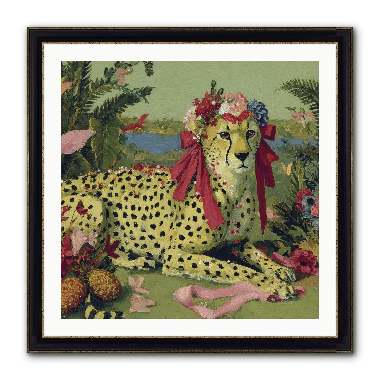 Breath Of The Silken Dawn Framed Print - Black & Gold 30x30