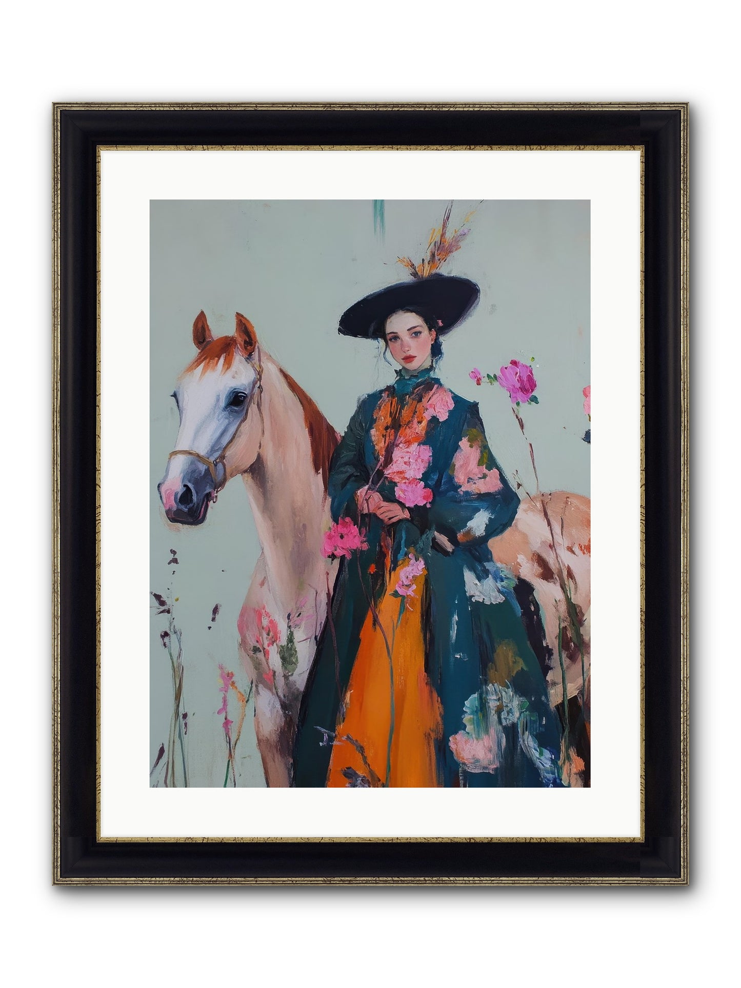 Breathe Of The Plains Framed Print - Black & Gold 18x24
