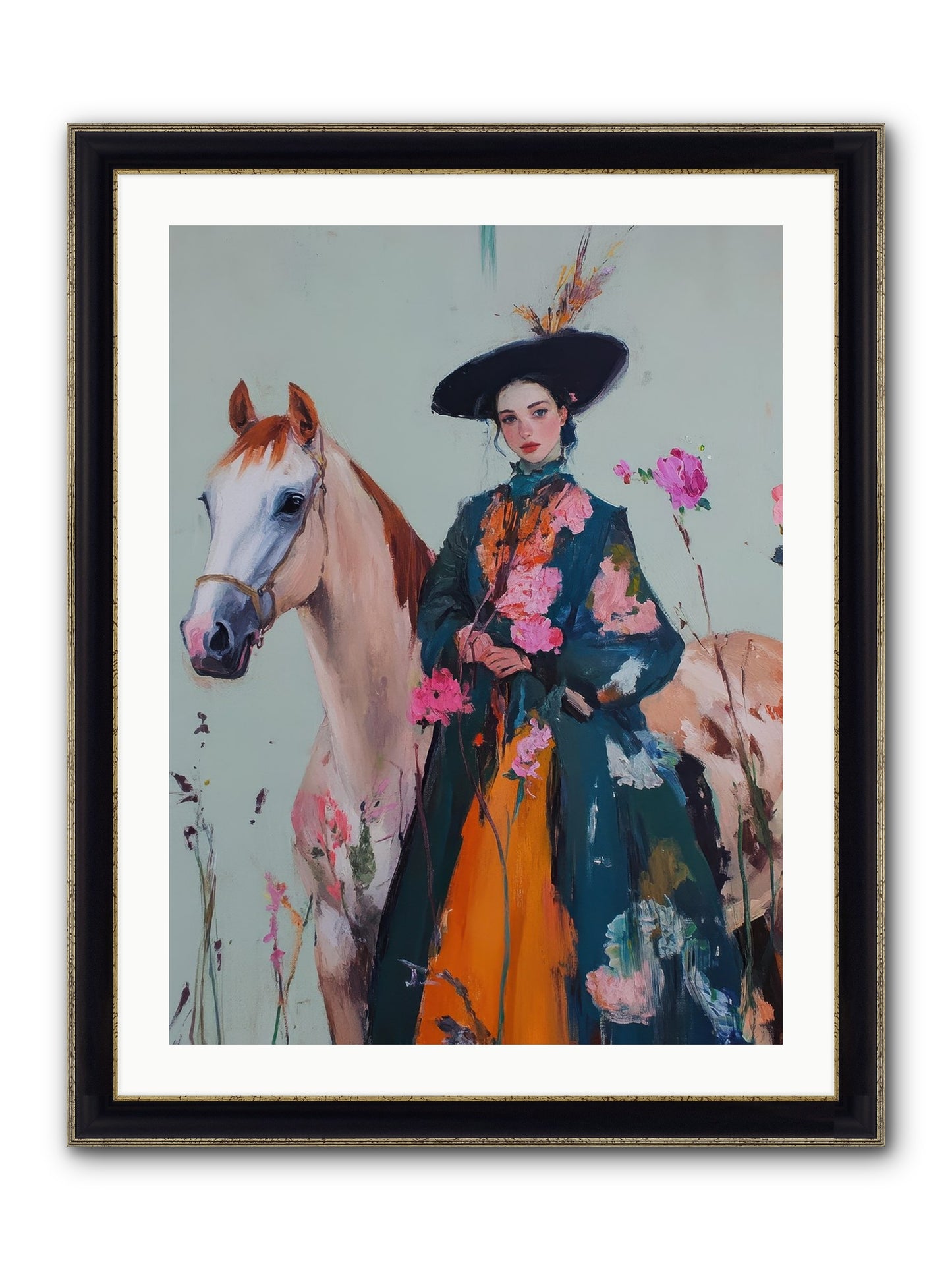 Breathe Of The Plains Framed Print - Black & Gold 24x32