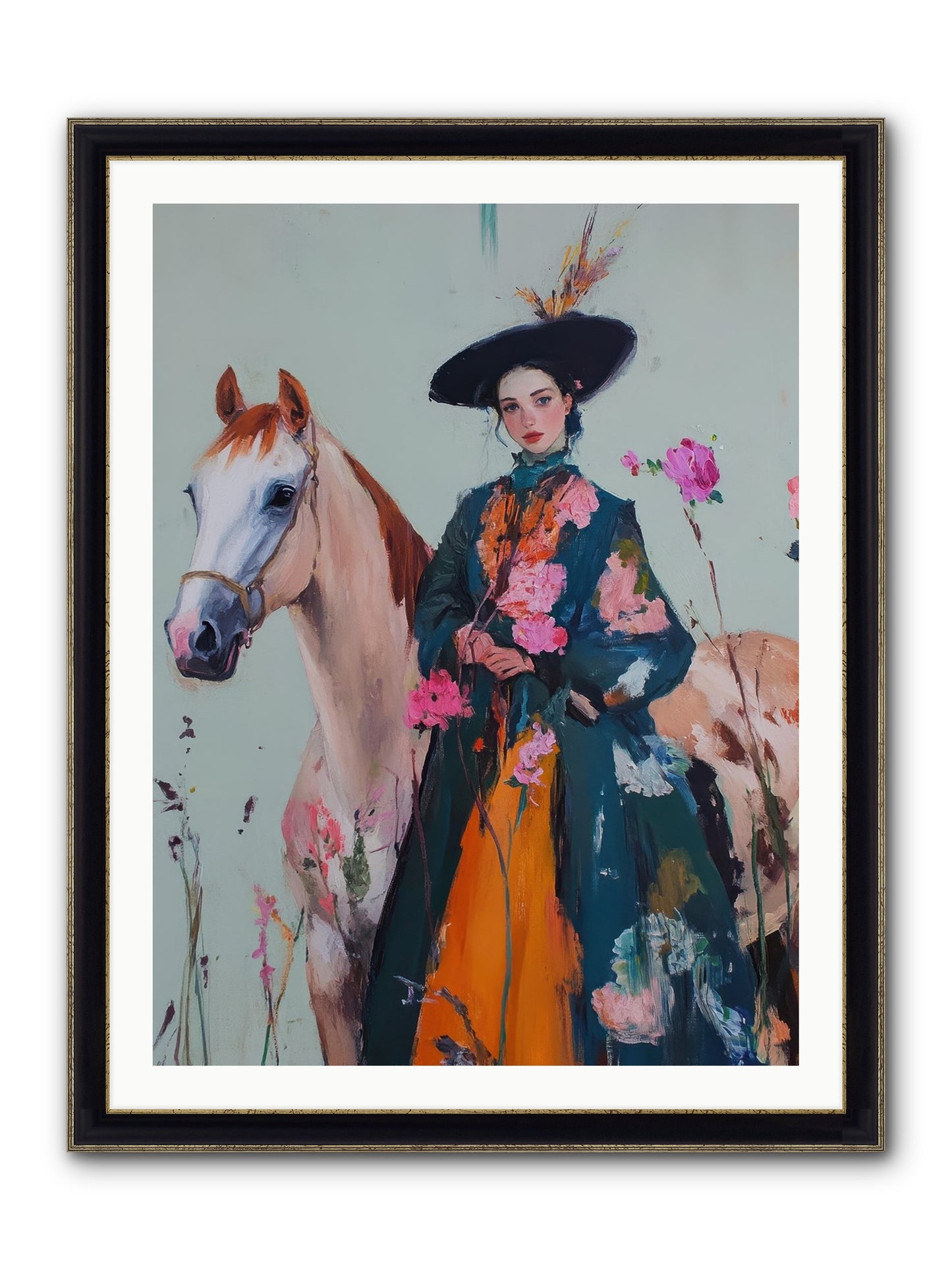 Breathe Of The Plains Framed Print - Black & Gold 30x40