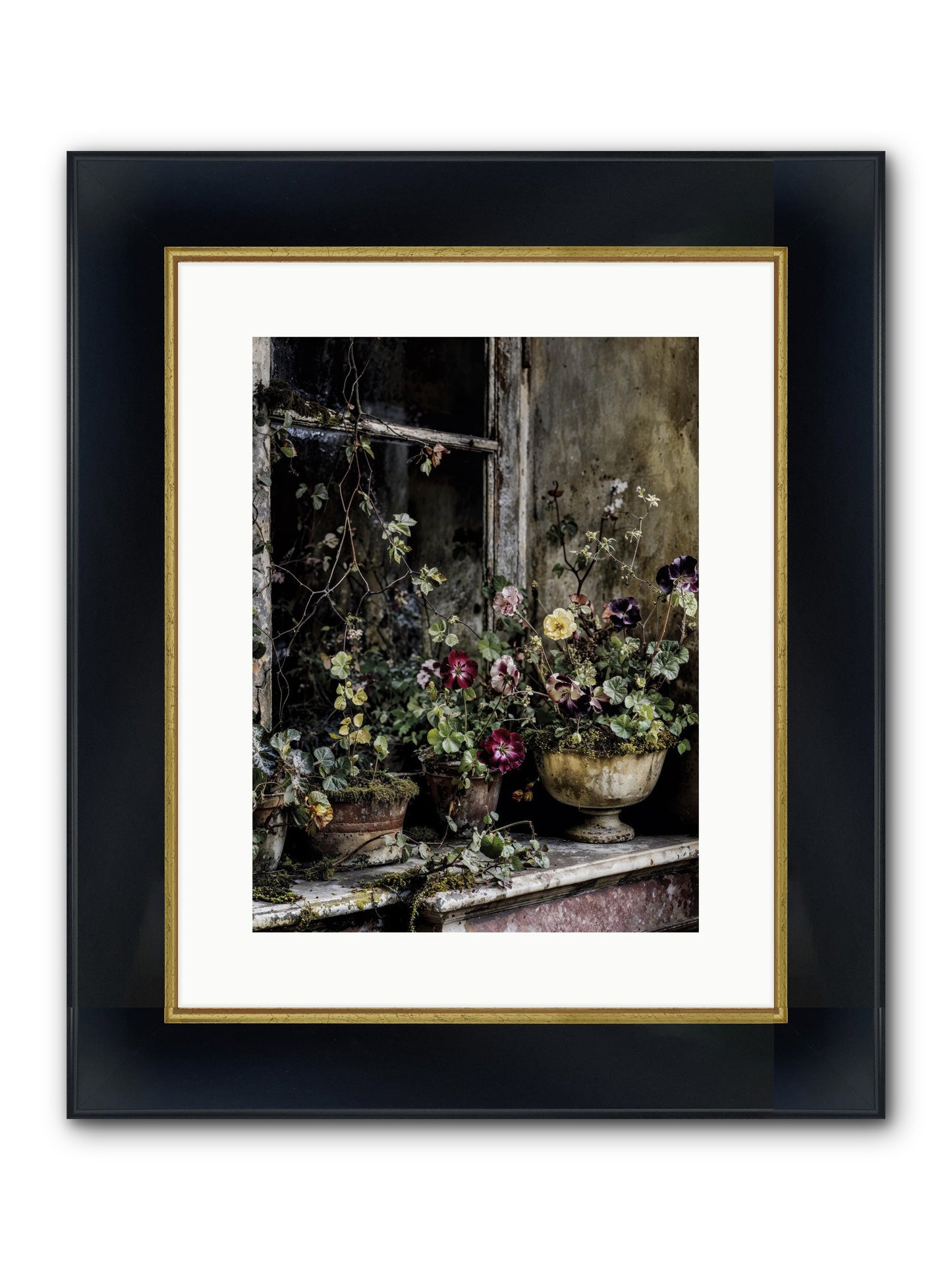 Breathless Framed Print - Wide Black w/Gold 12x16