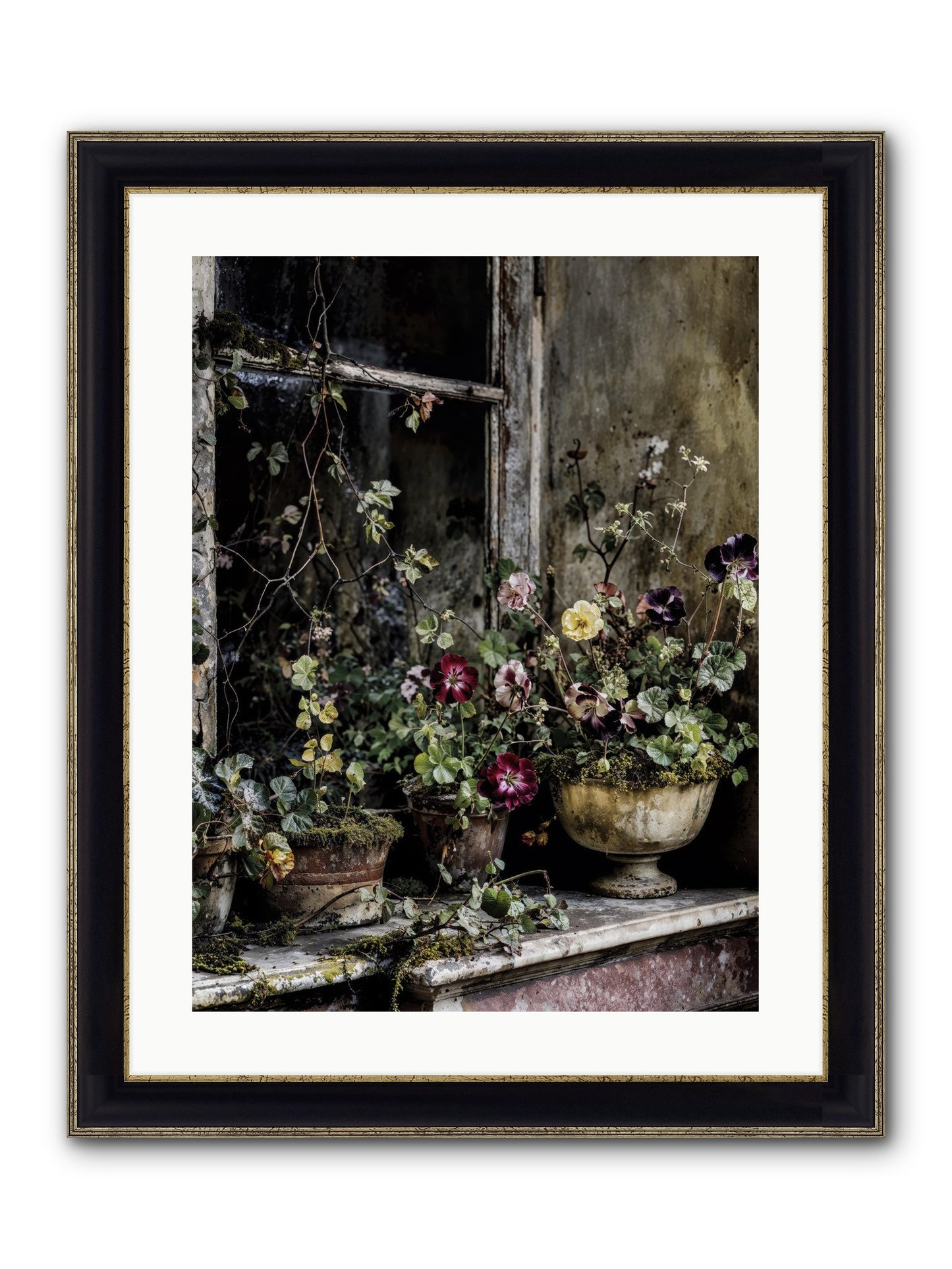 Breathless Framed Print - Black & Gold 18x24