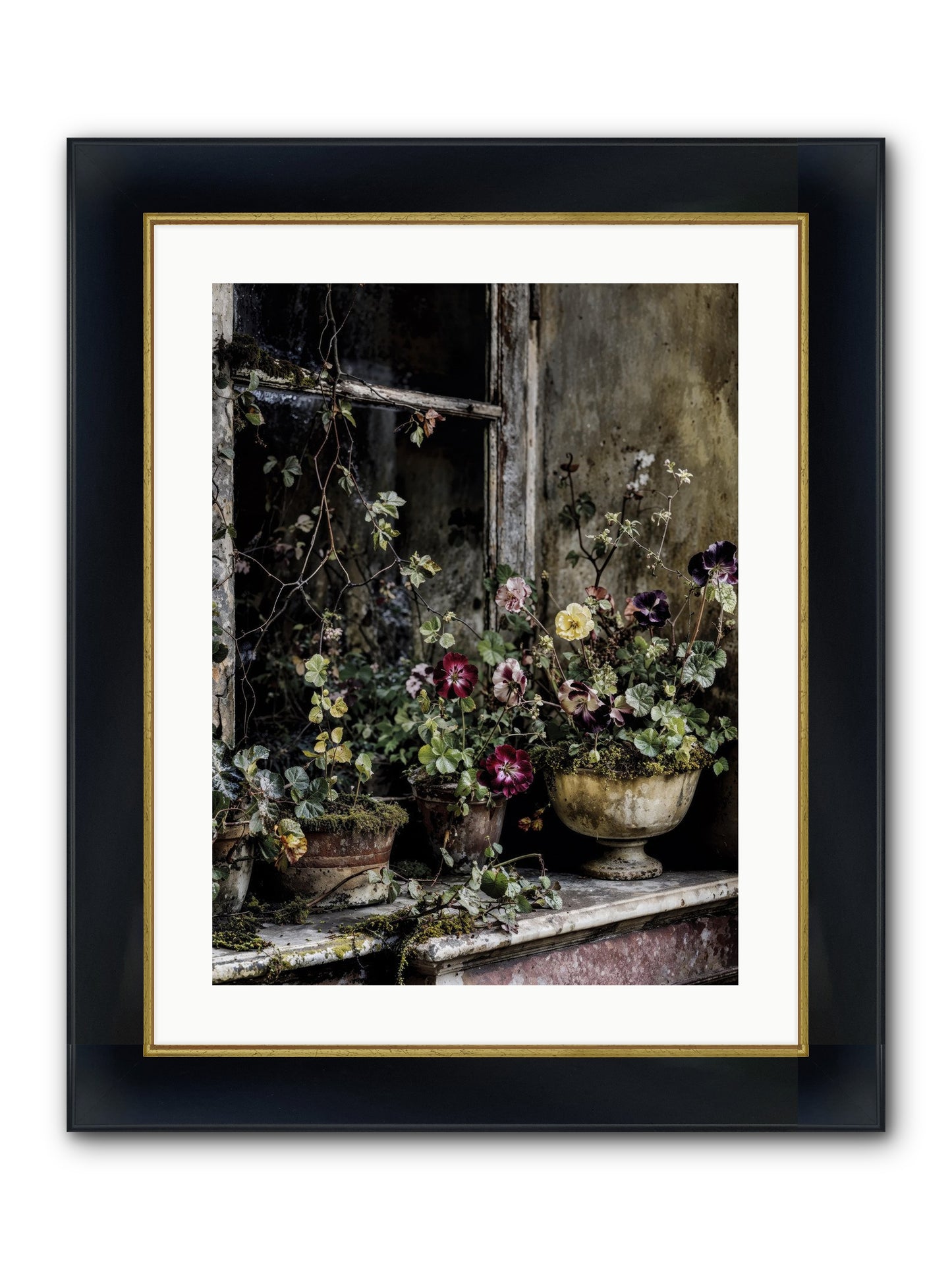 Breathless Framed Print - Wide Black w/Gold 18x24