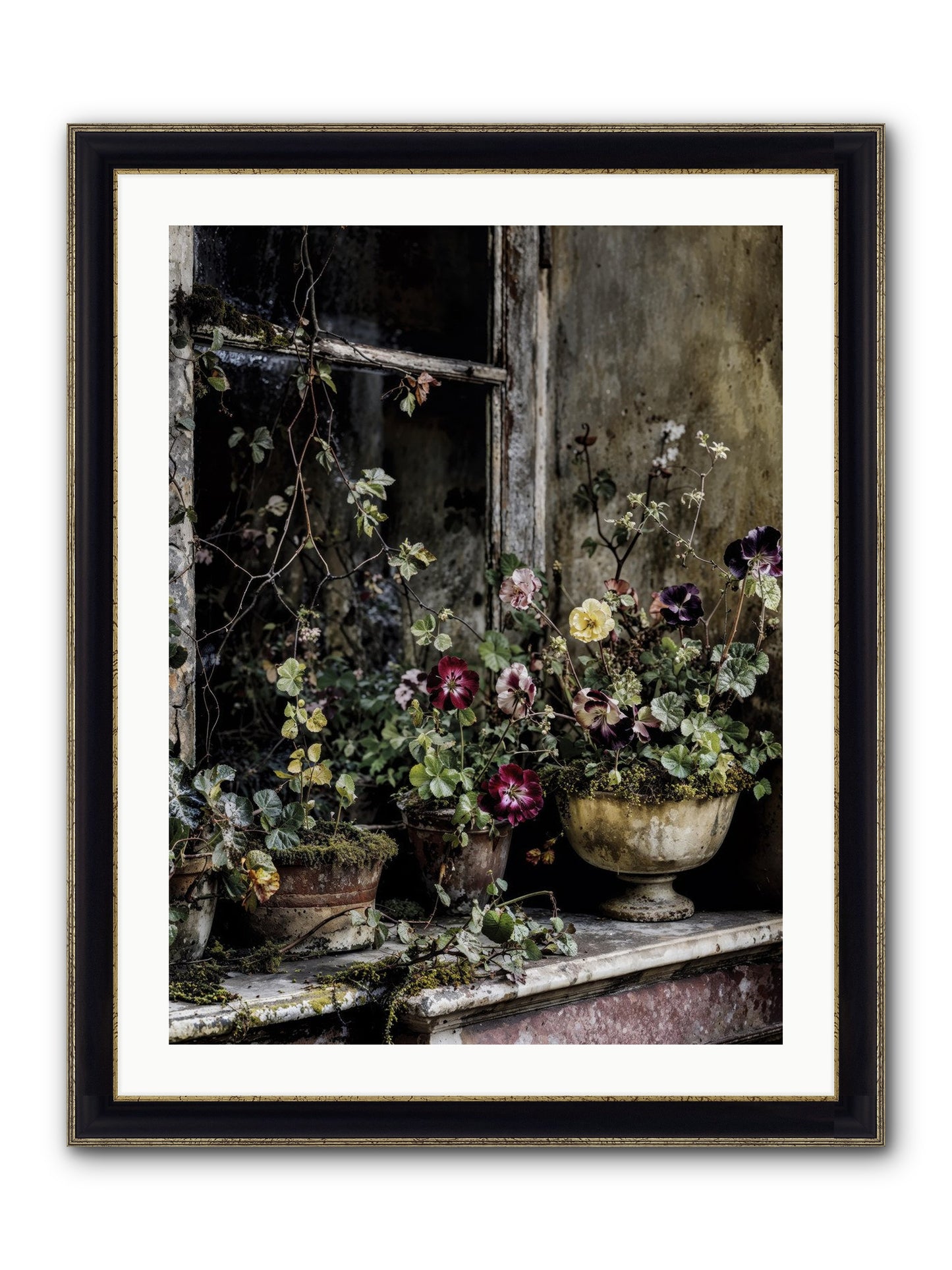 Breathless Framed Print - Black & Gold 24x32
