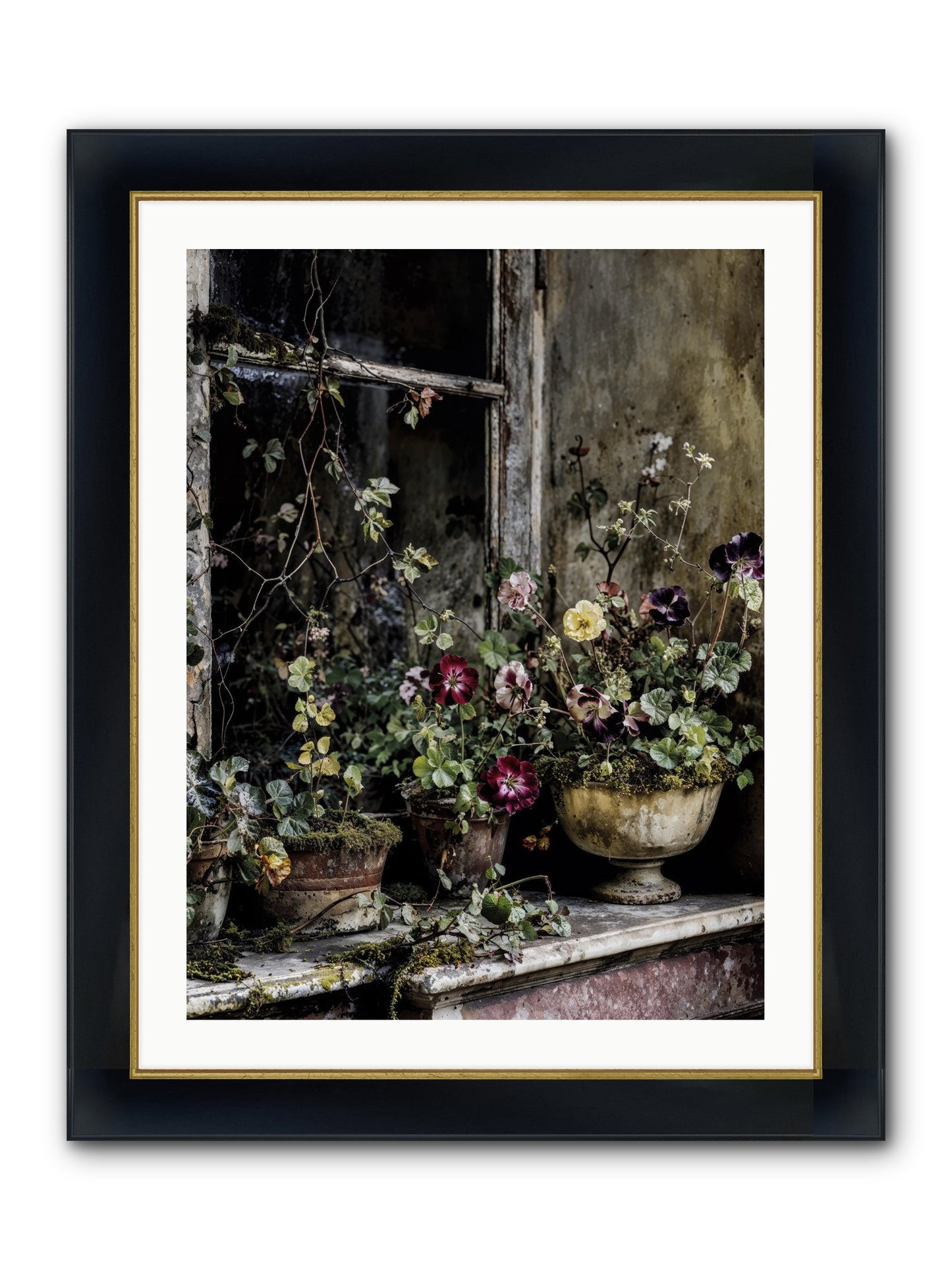 Breathless Framed Print - Wide Black w/Gold 24x32