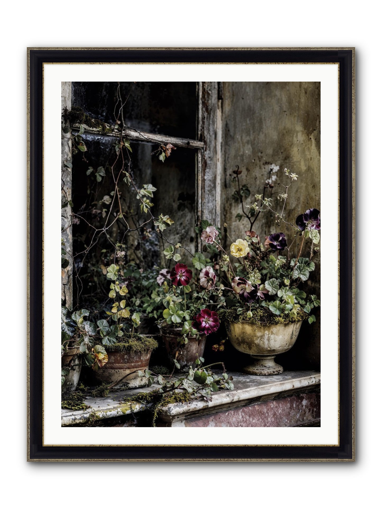 Breathless Framed Print - Black & Gold 30x40