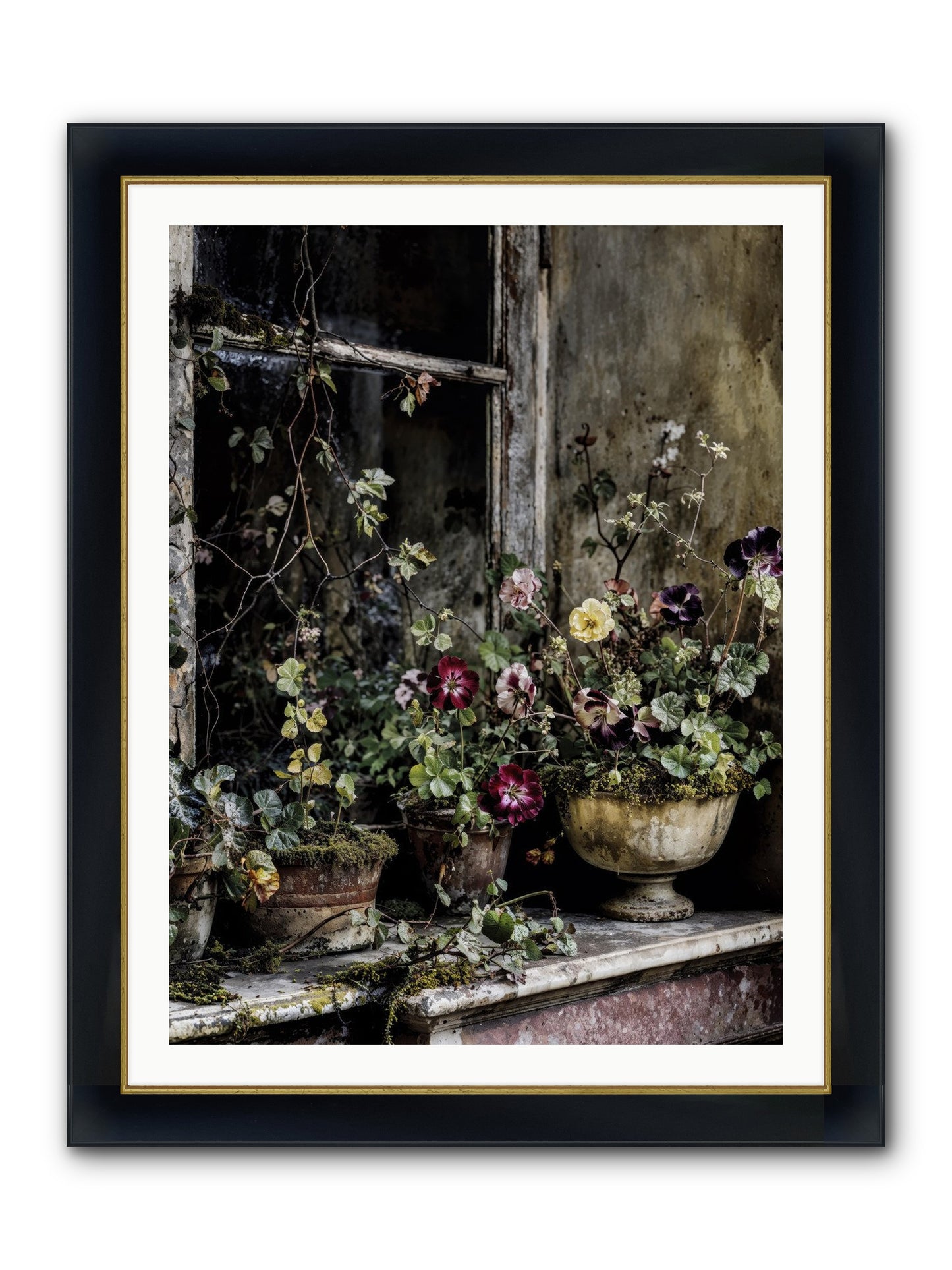 Breathless Framed Print - Wide Black w/Gold 30x40