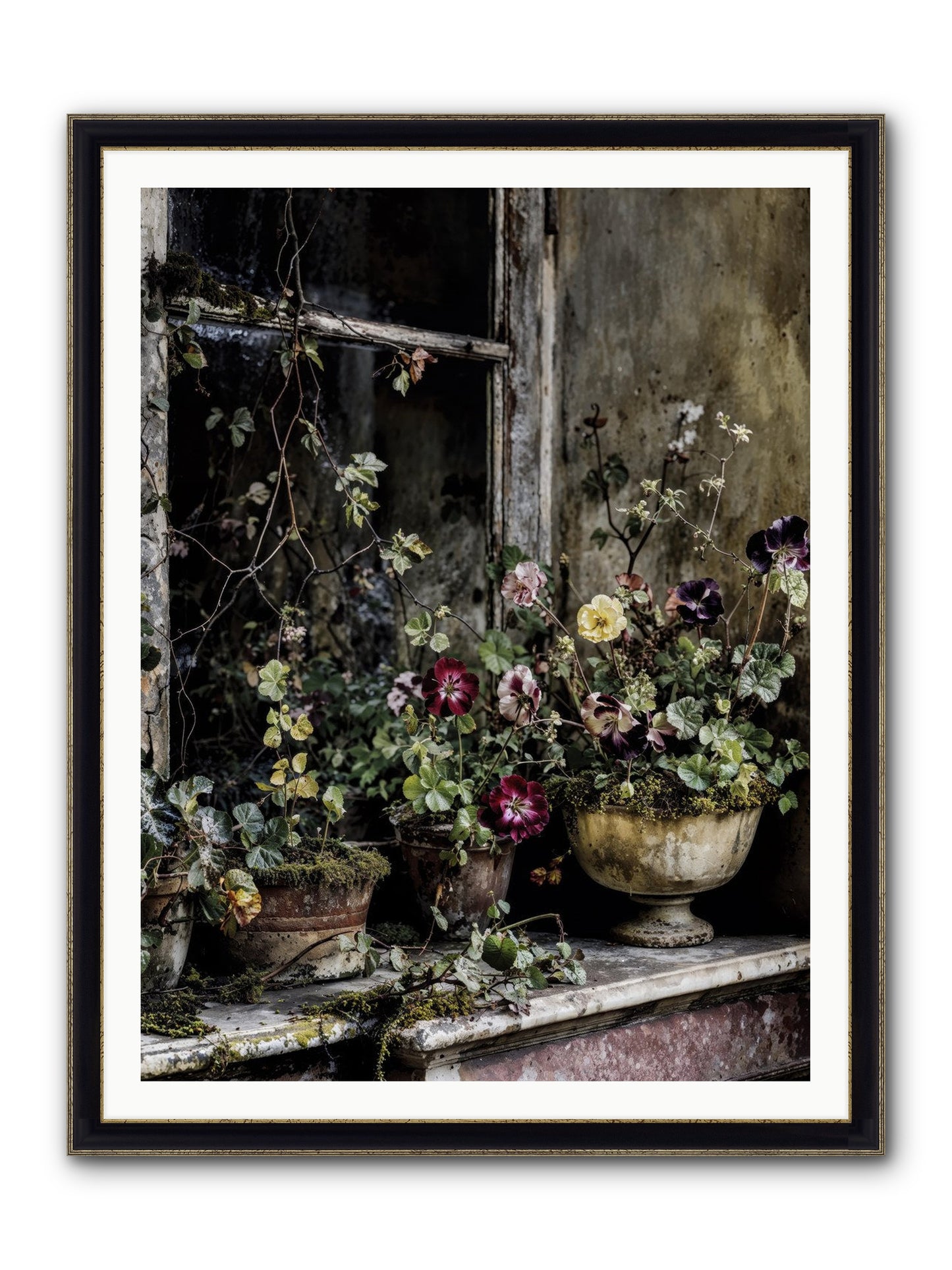 Breathless Framed Print - Black & Gold 36x48