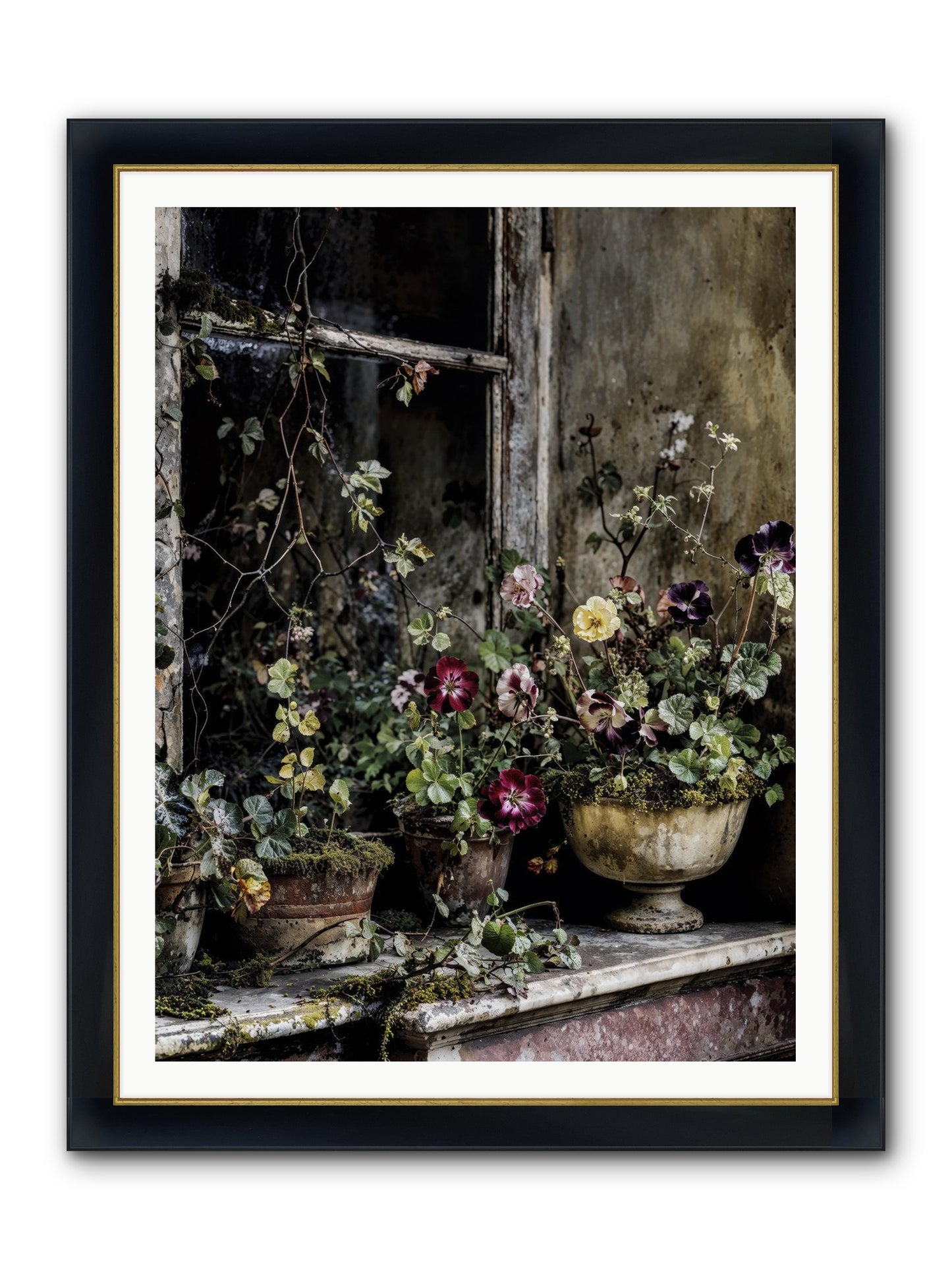 Breathless Framed Print - Wide Black w/Gold 36x48