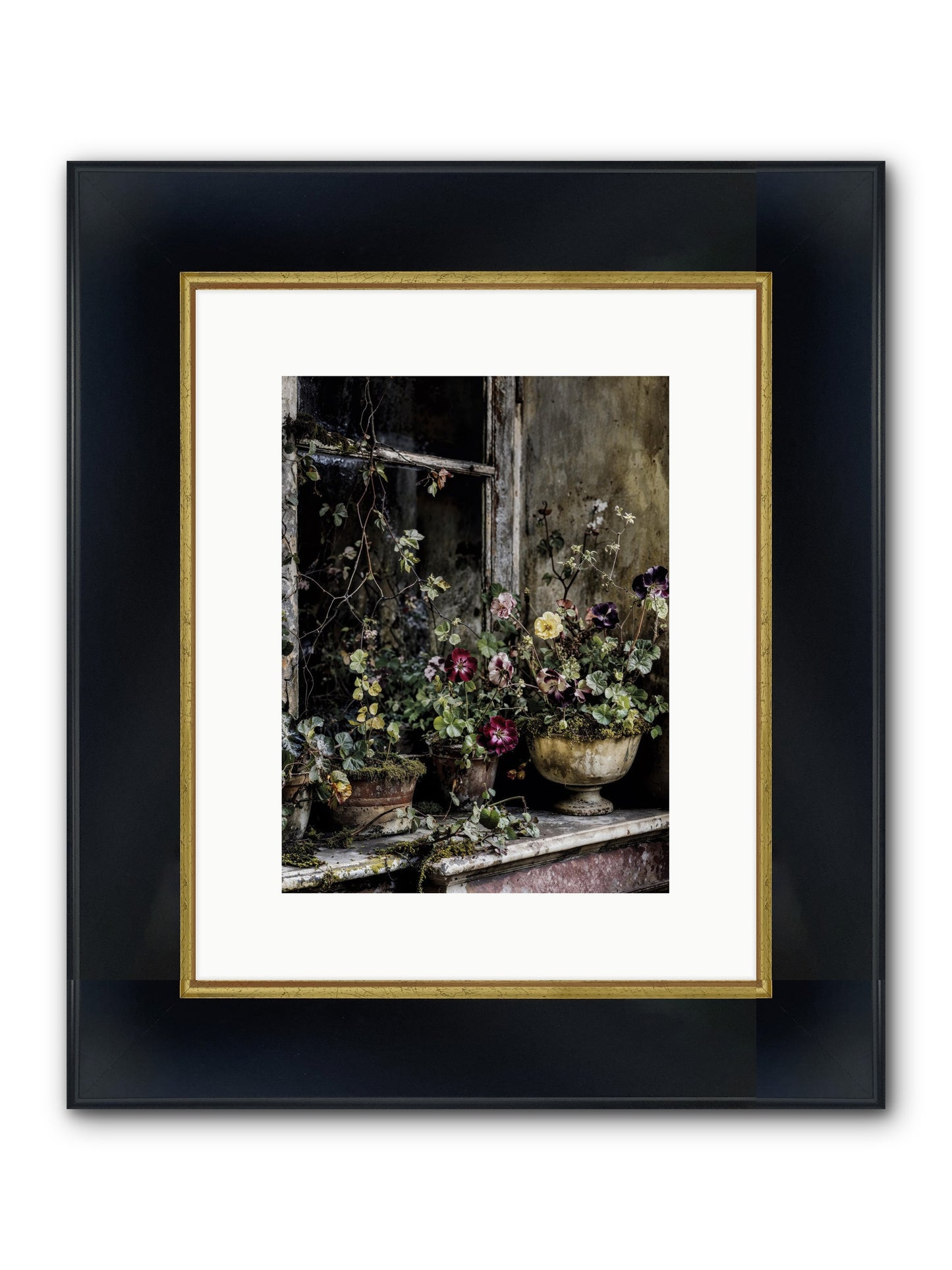 Breathless Framed Print - Wide Black w/Gold 9x12