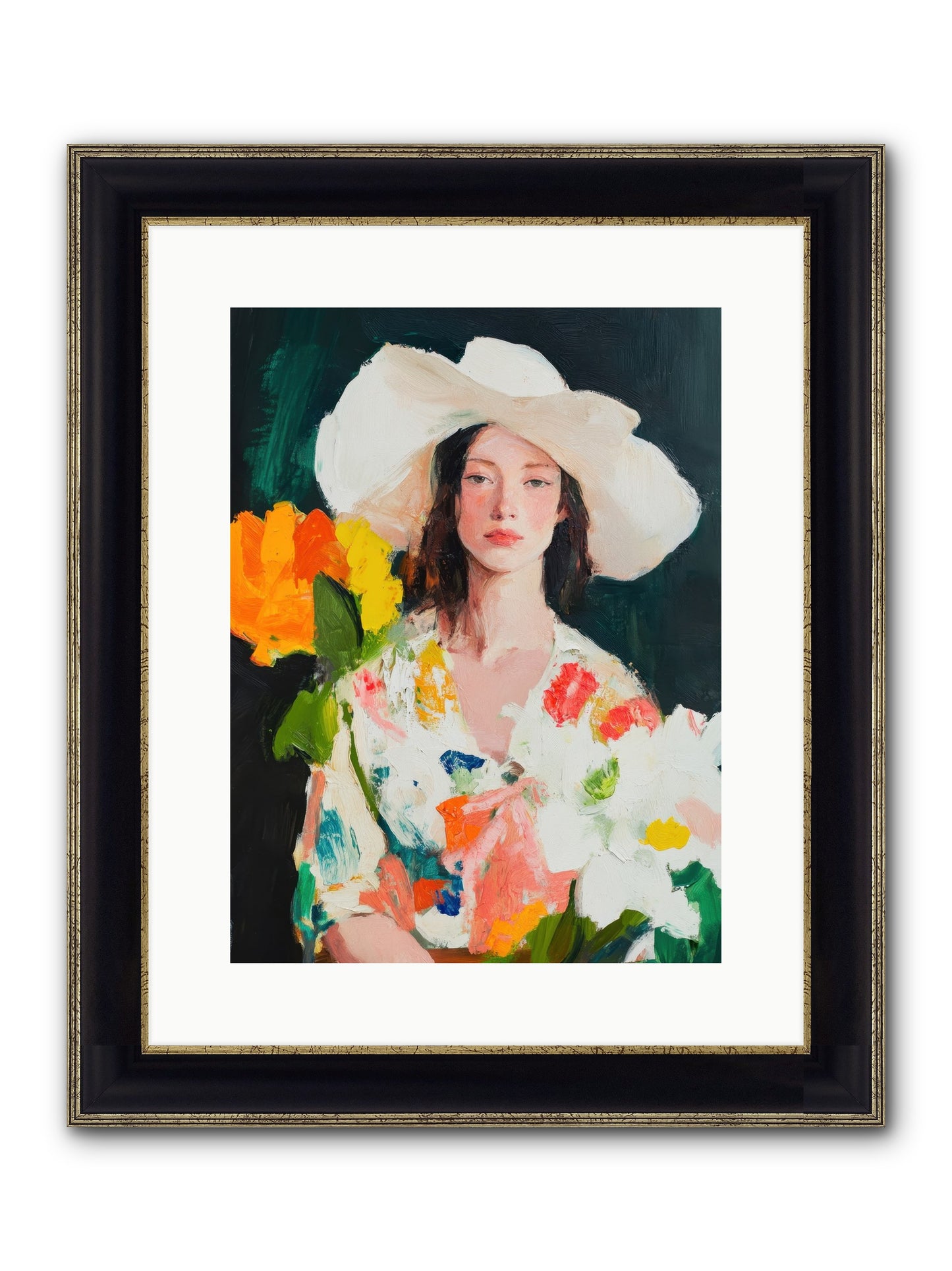 Breathless Observer Framed Print - Black & Gold 12x16