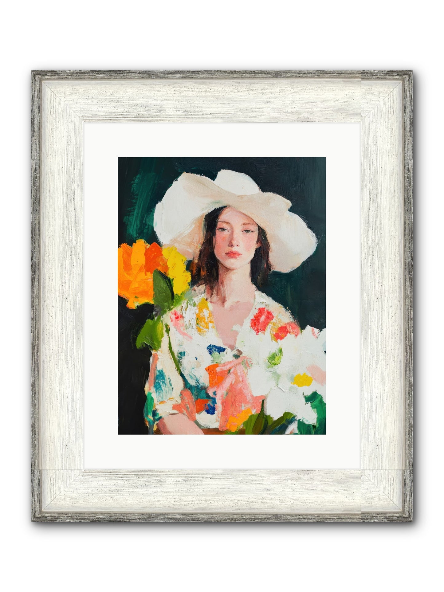 Breathless Observer Framed Print - Driftwood White 12x16