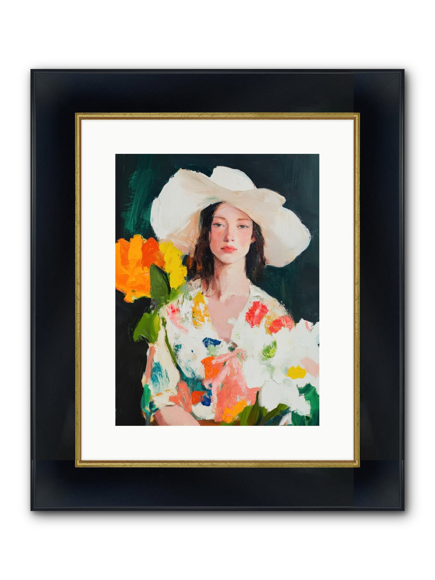 Breathless Observer Framed Print - Wide Black w/Gold 12x16