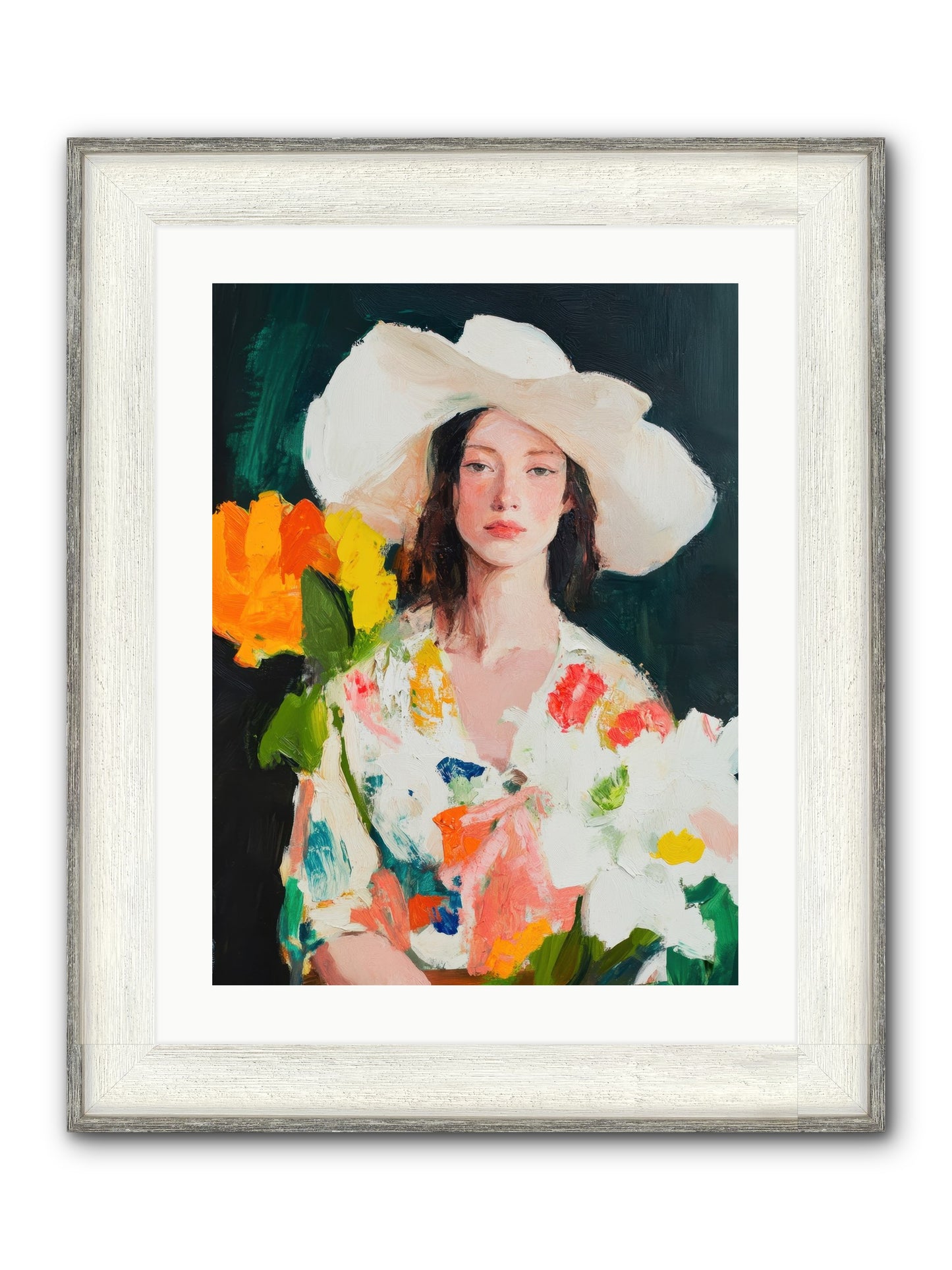 Breathless Observer Framed Print - Driftwood White 18x24