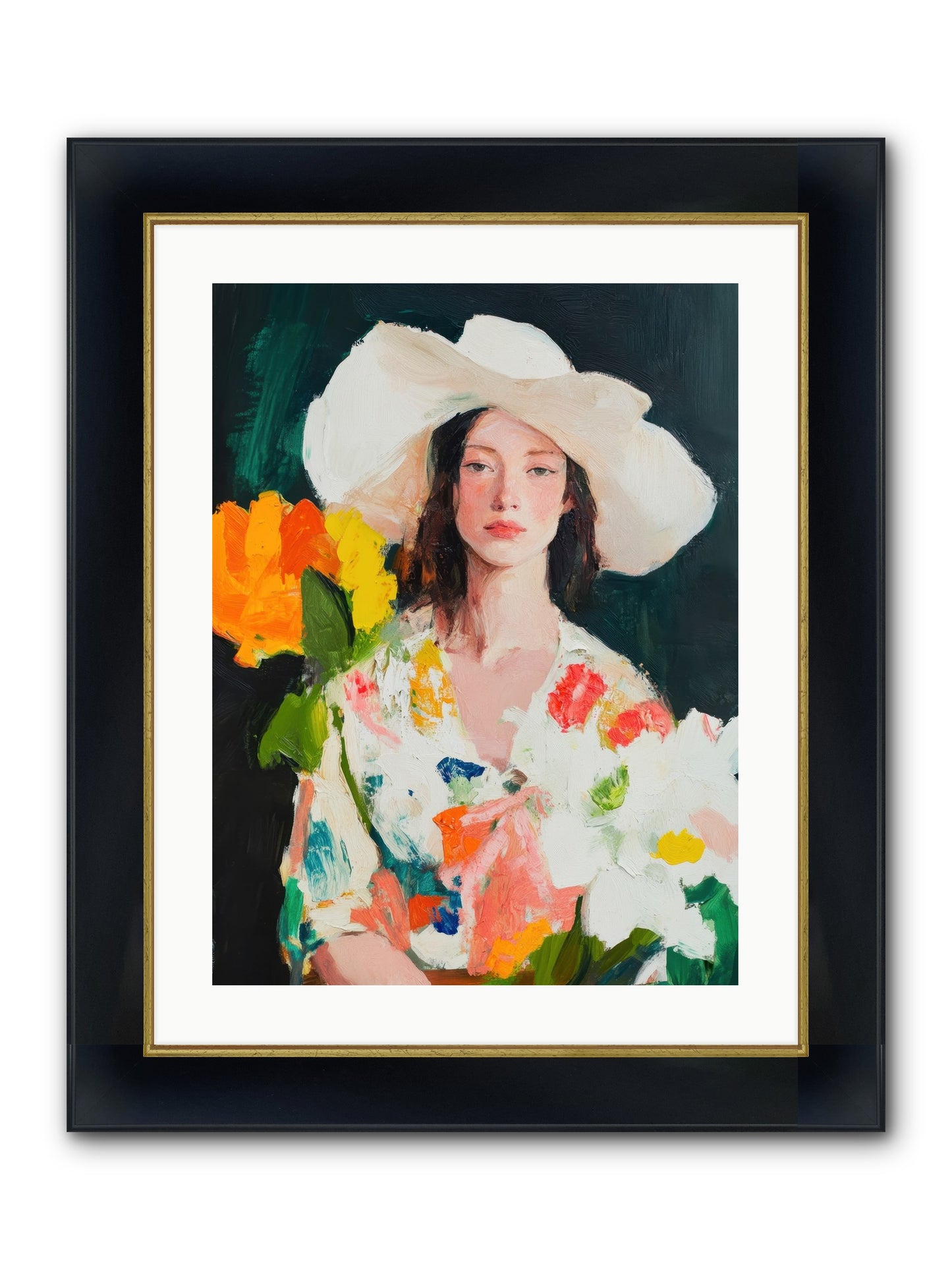 Breathless Observer Framed Print - Wide Black w/Gold 18x24