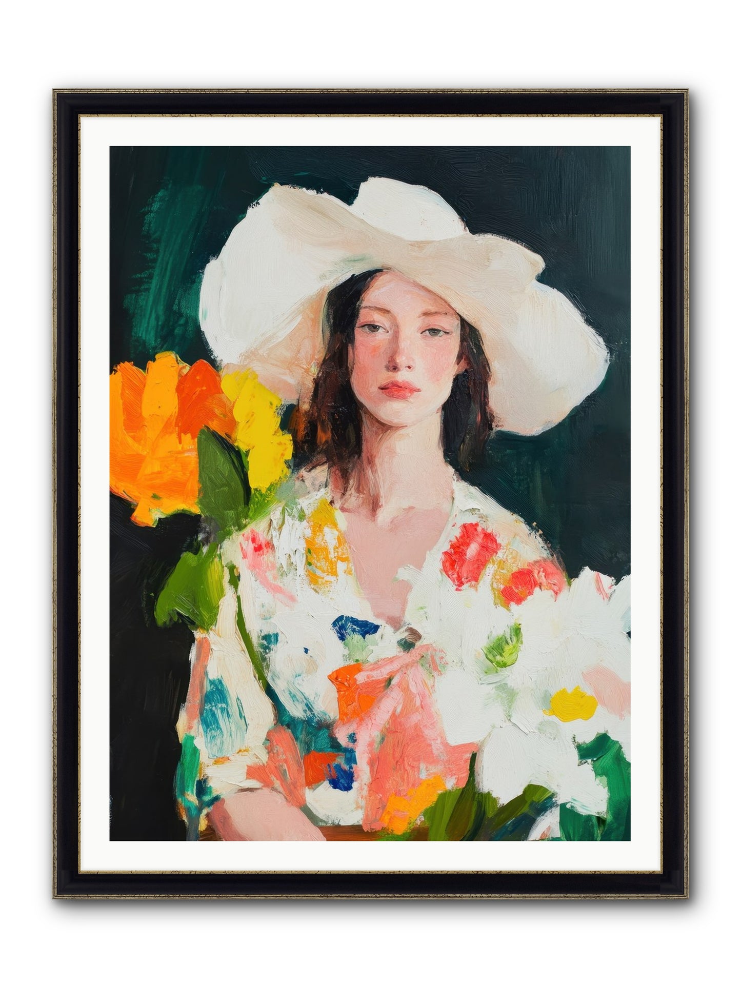 Breathless Observer Framed Print - Black & Gold 36x48