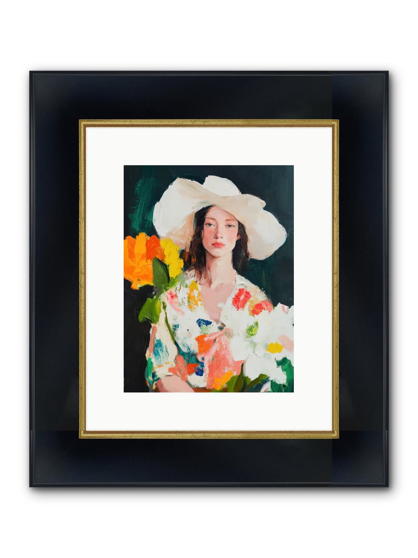 Breathless Observer Framed Print - Wide Black w/Gold 9x12