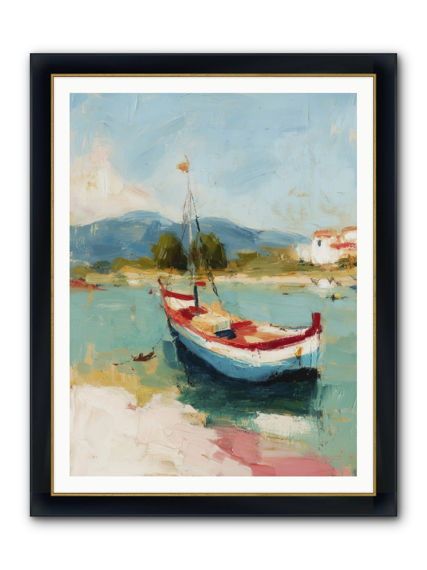 Breezes Carrying Dreams Framed Print - Wide Black w/Gold 36x48