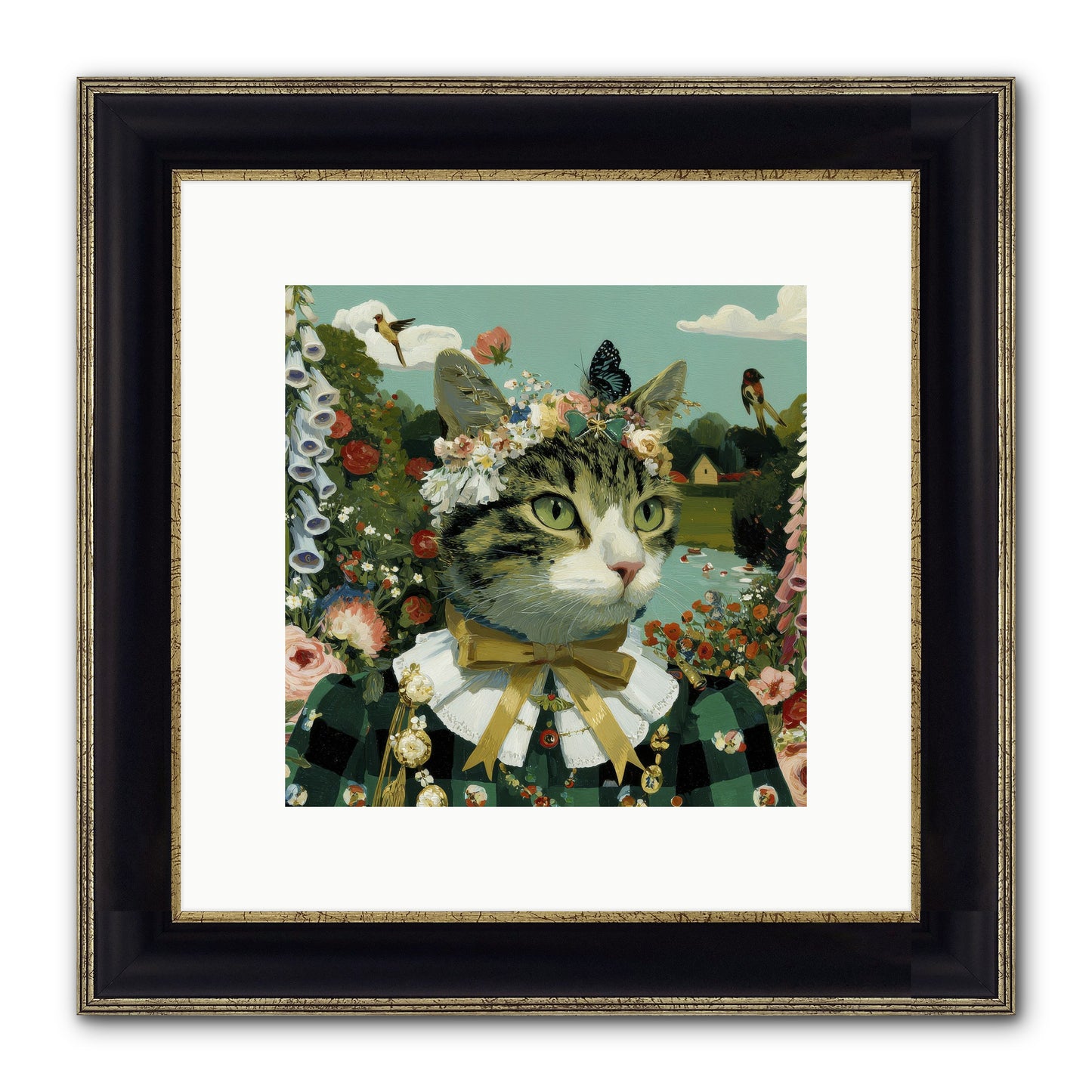 Breton Whispers Framed Print - Black & Gold 10x10