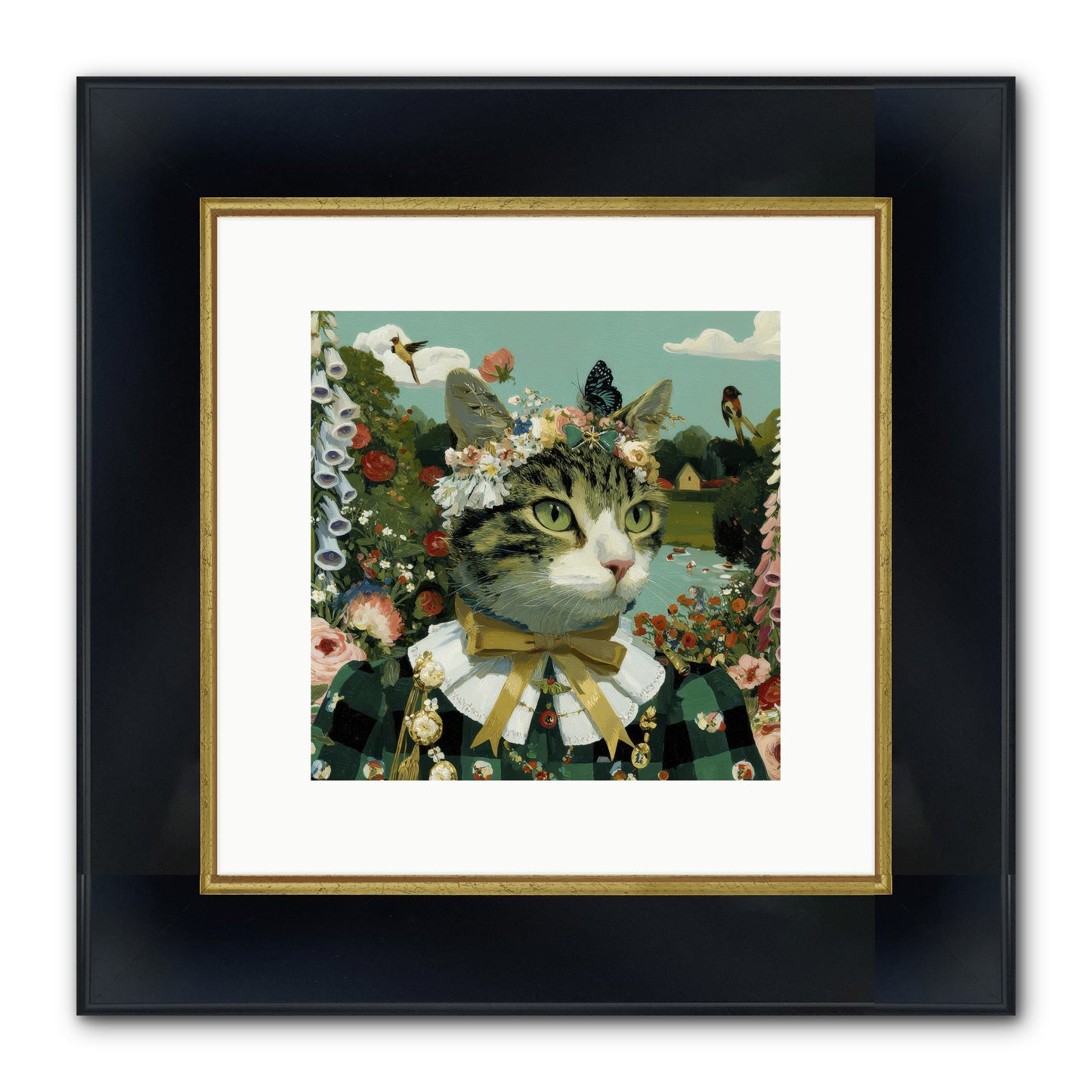 Breton Whispers Framed Print - Wide Black w/Gold 10x10