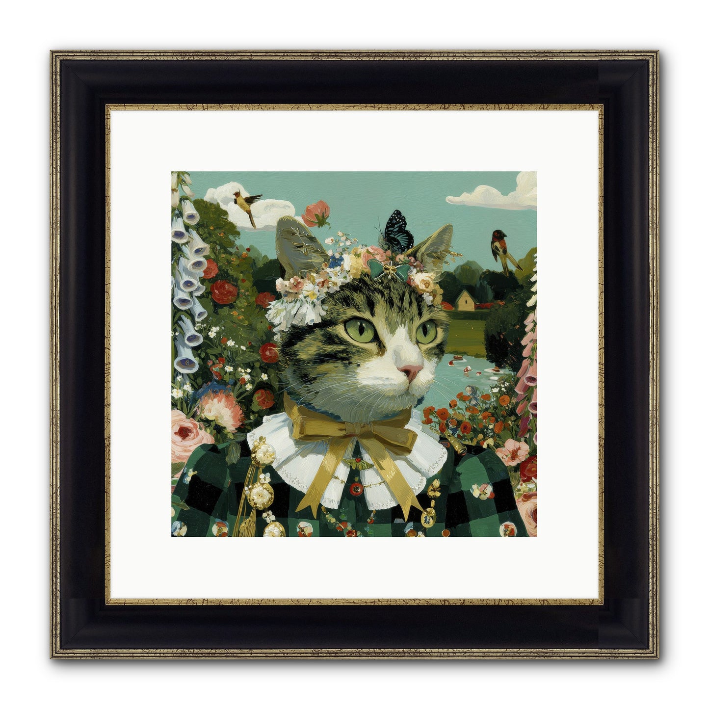 Breton Whispers Framed Print - Black & Gold 12x12