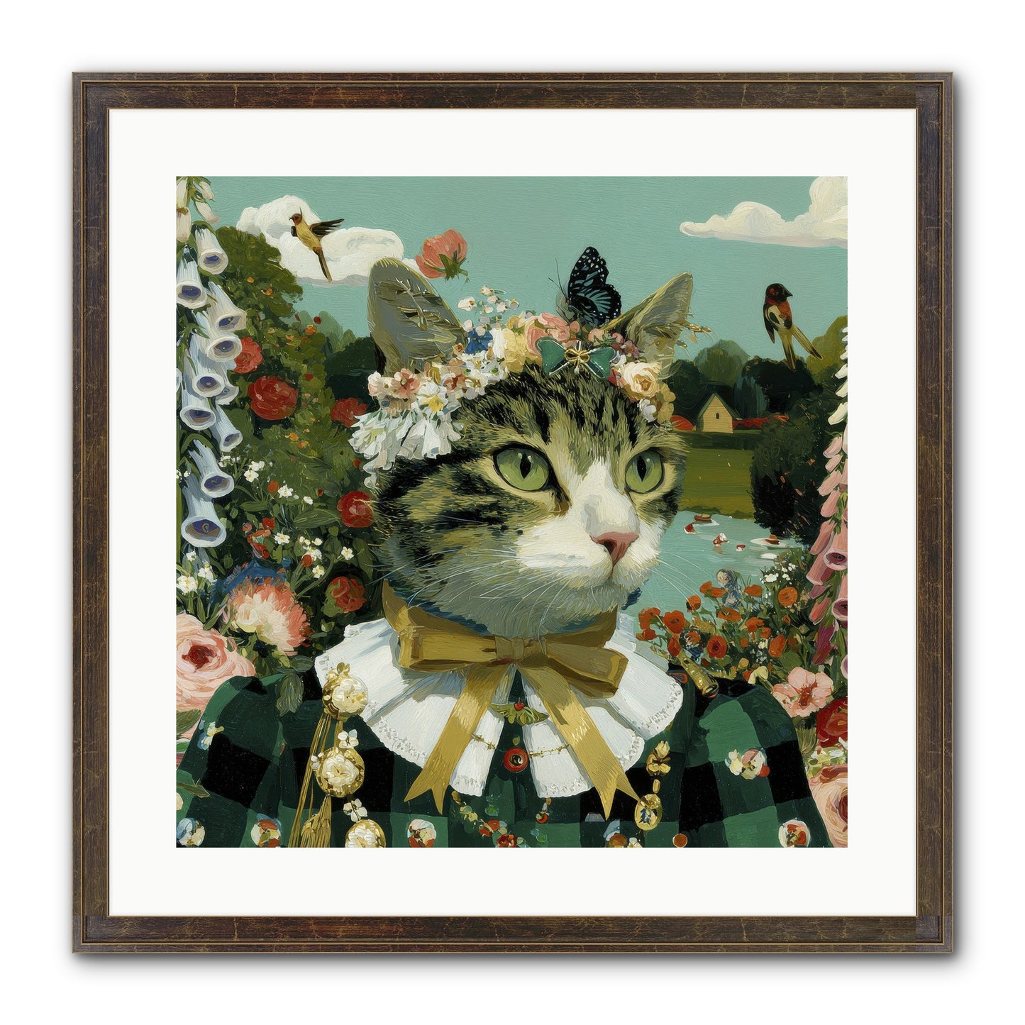 Breton Whispers Framed Print - Slimwoods Black/Gold 20x20