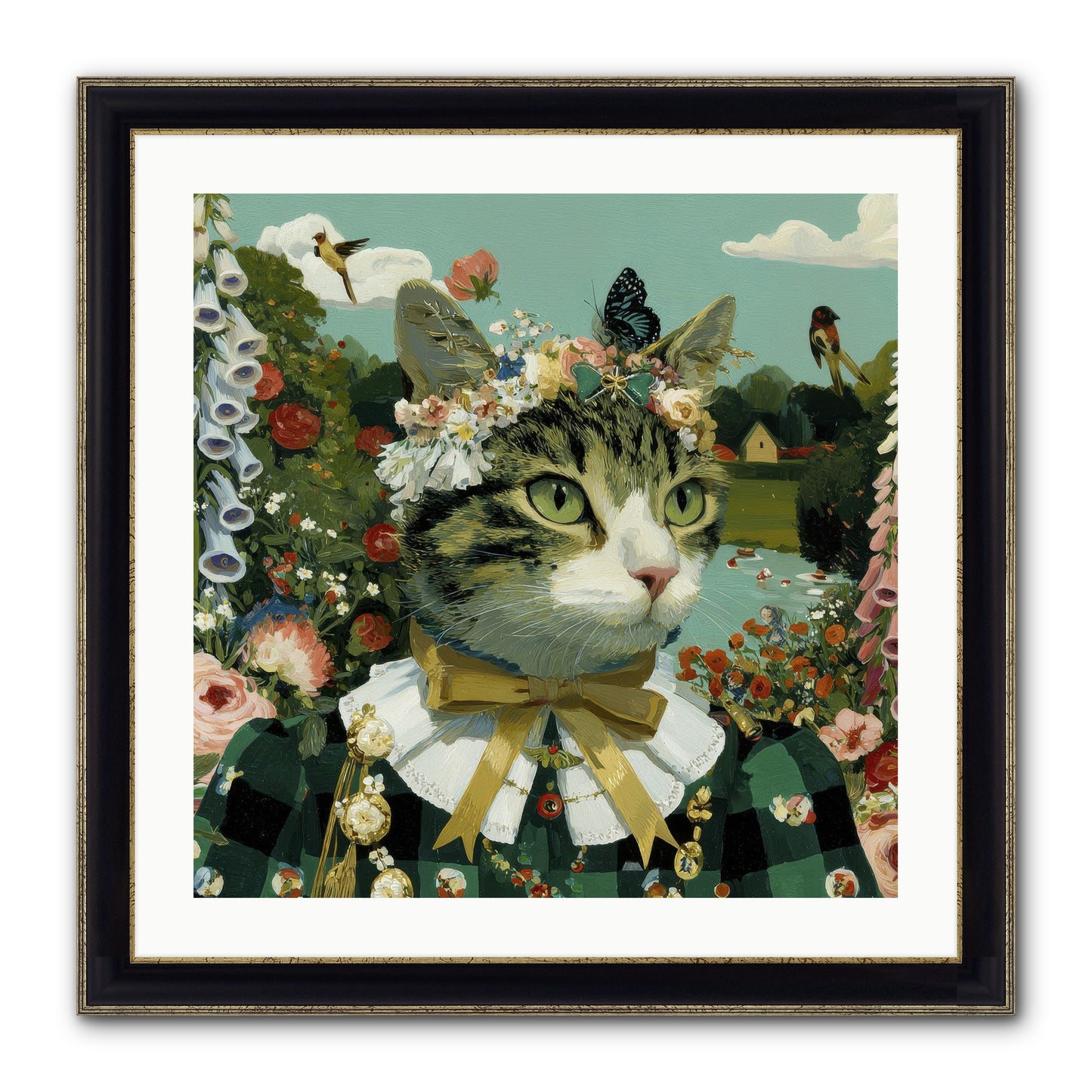Breton Whispers Framed Print - Black & Gold 24x24