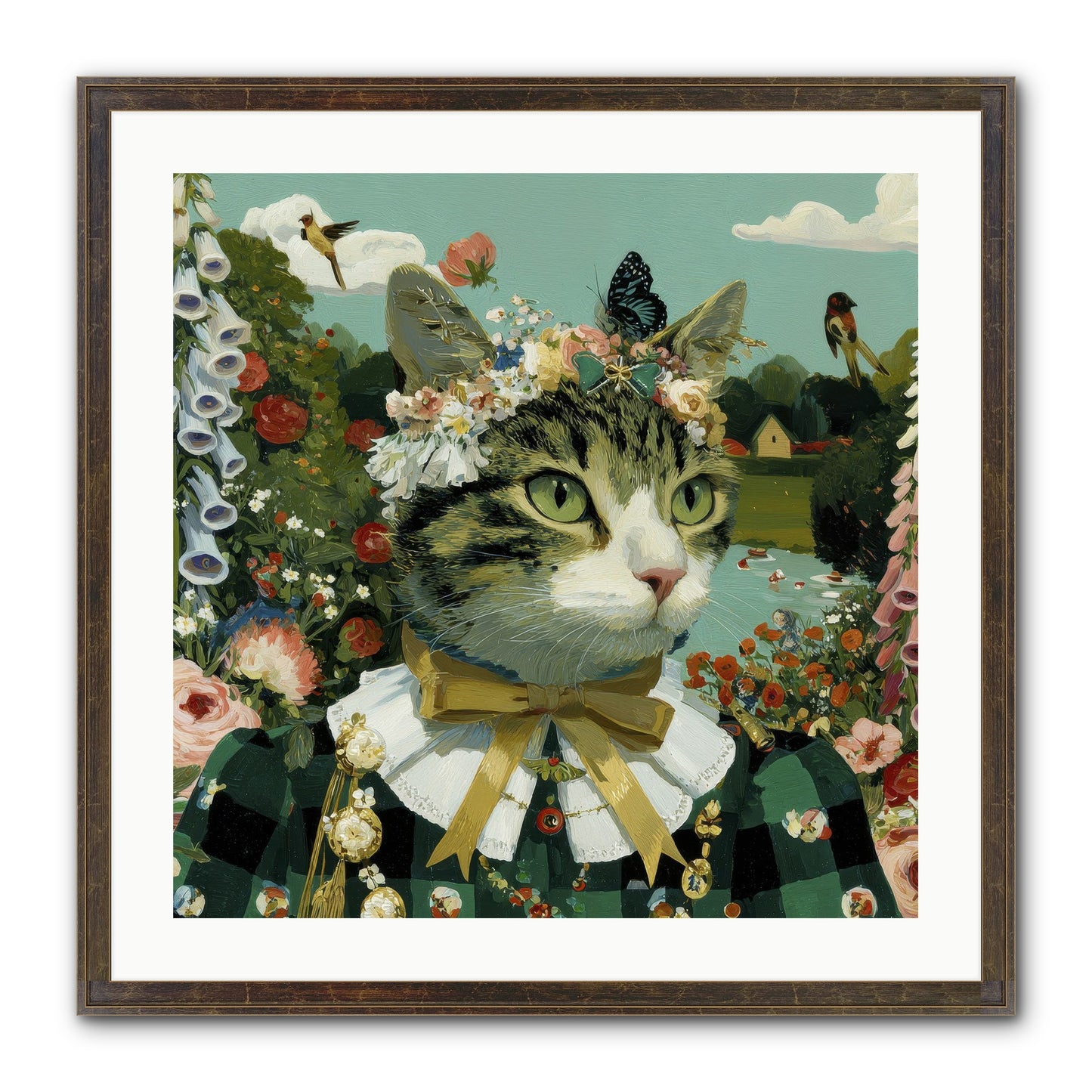 Breton Whispers Framed Print - Slimwoods Black/Gold 24x24