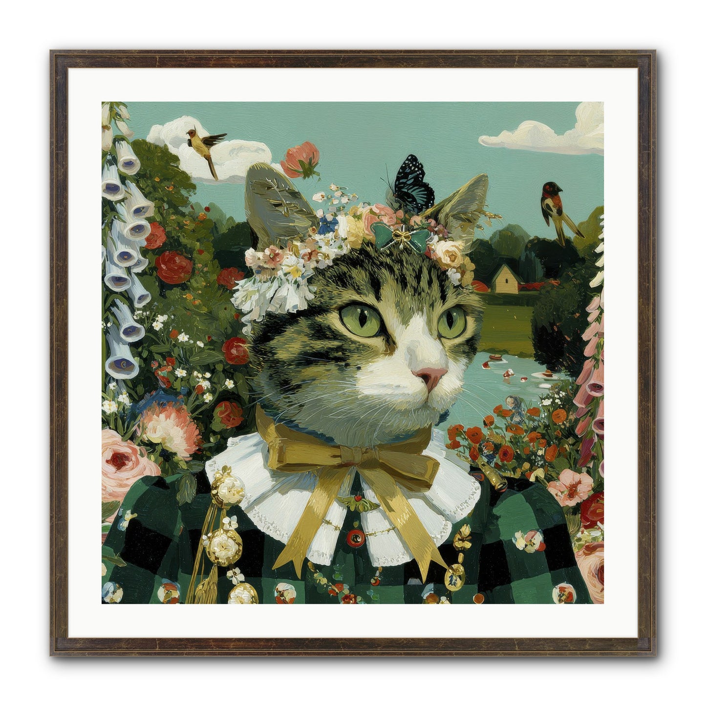 Breton Whispers Framed Print - Slimwoods Black/Gold 30x30