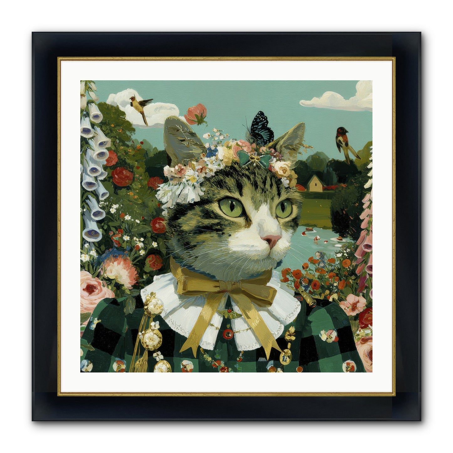 Breton Whispers Framed Print - Wide Black w/Gold 30x30