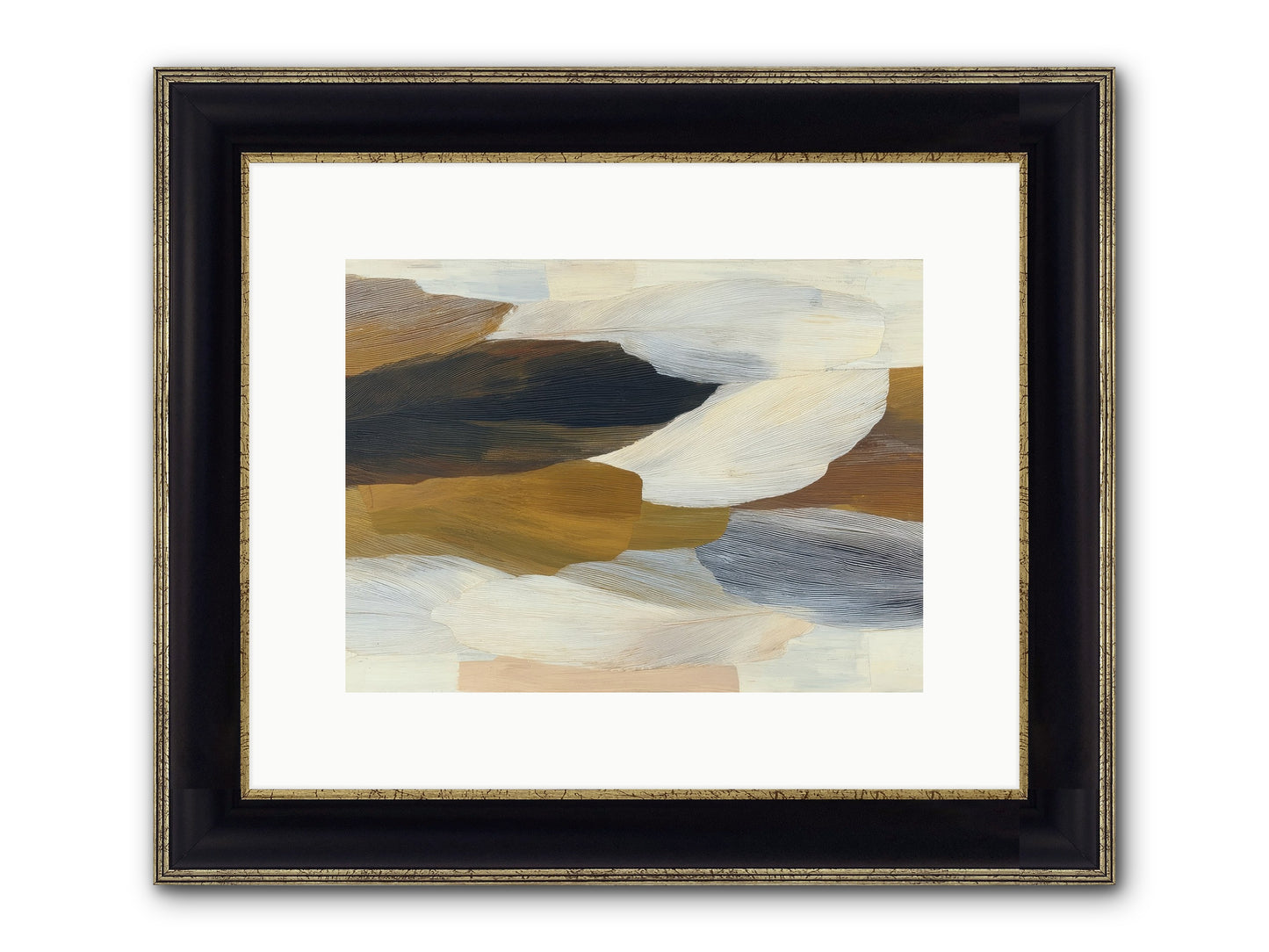 Breve Framed Print - Black & Gold 12x9