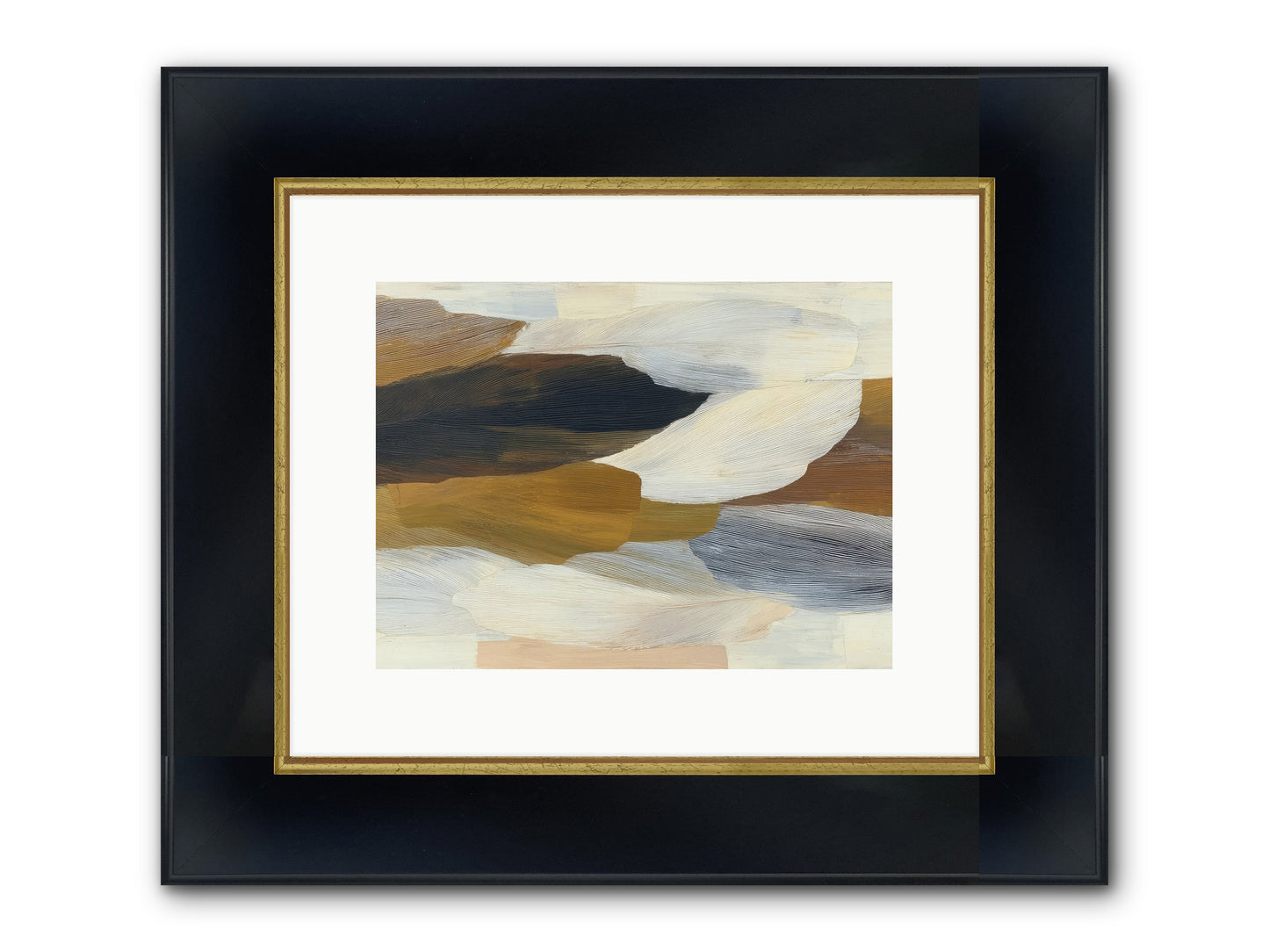 Breve Framed Print - Wide Black w/Gold 12x9