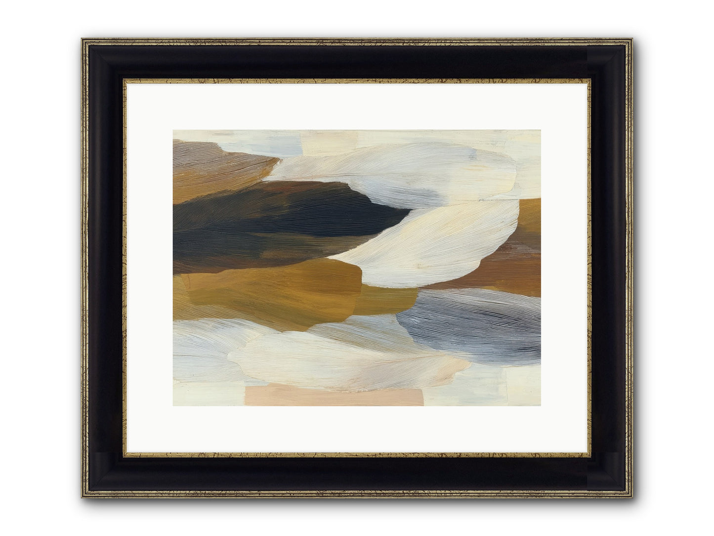 Breve Framed Print - Black & Gold 16x12