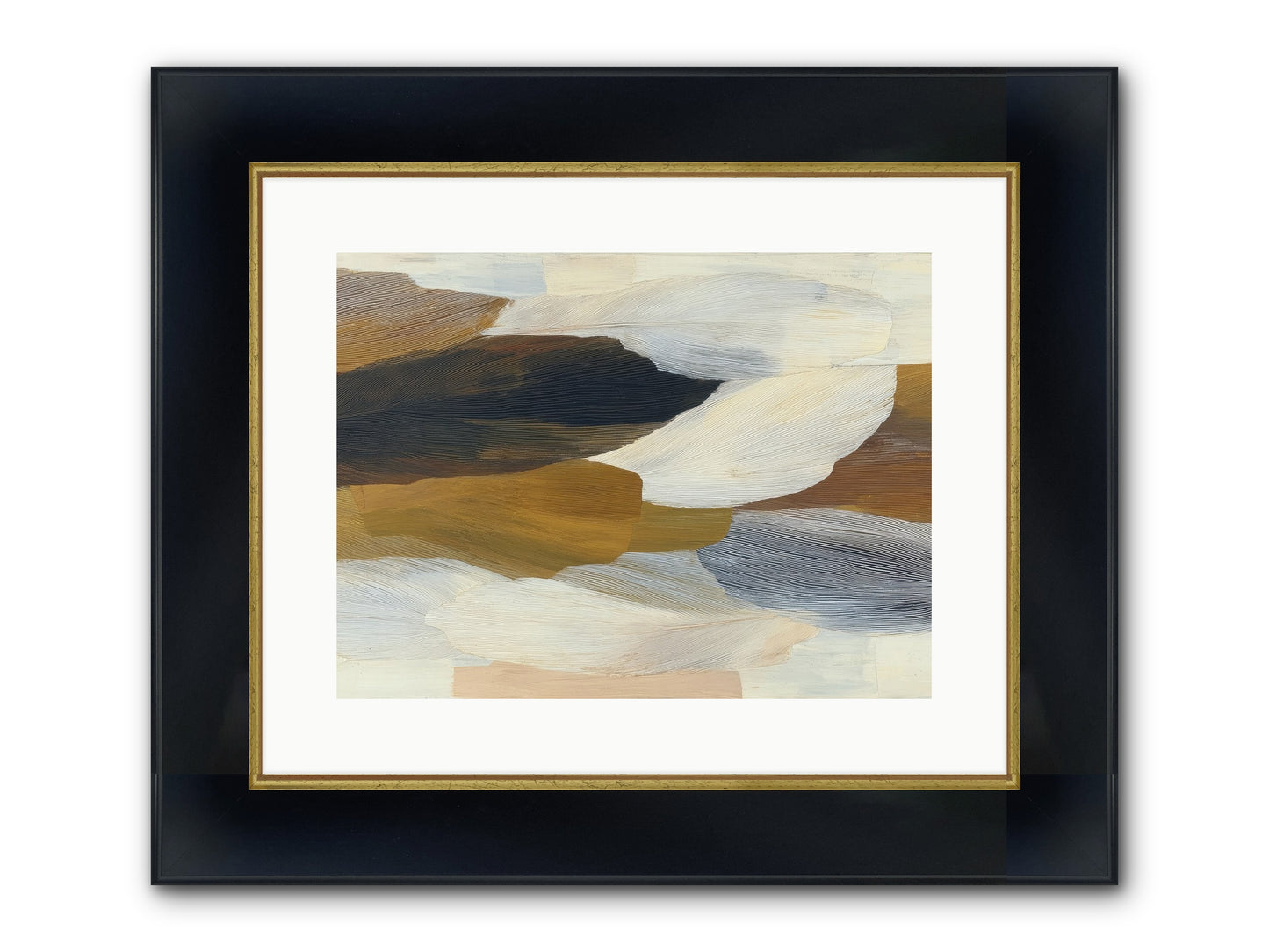 Breve Framed Print - Wide Black w/Gold 16x12