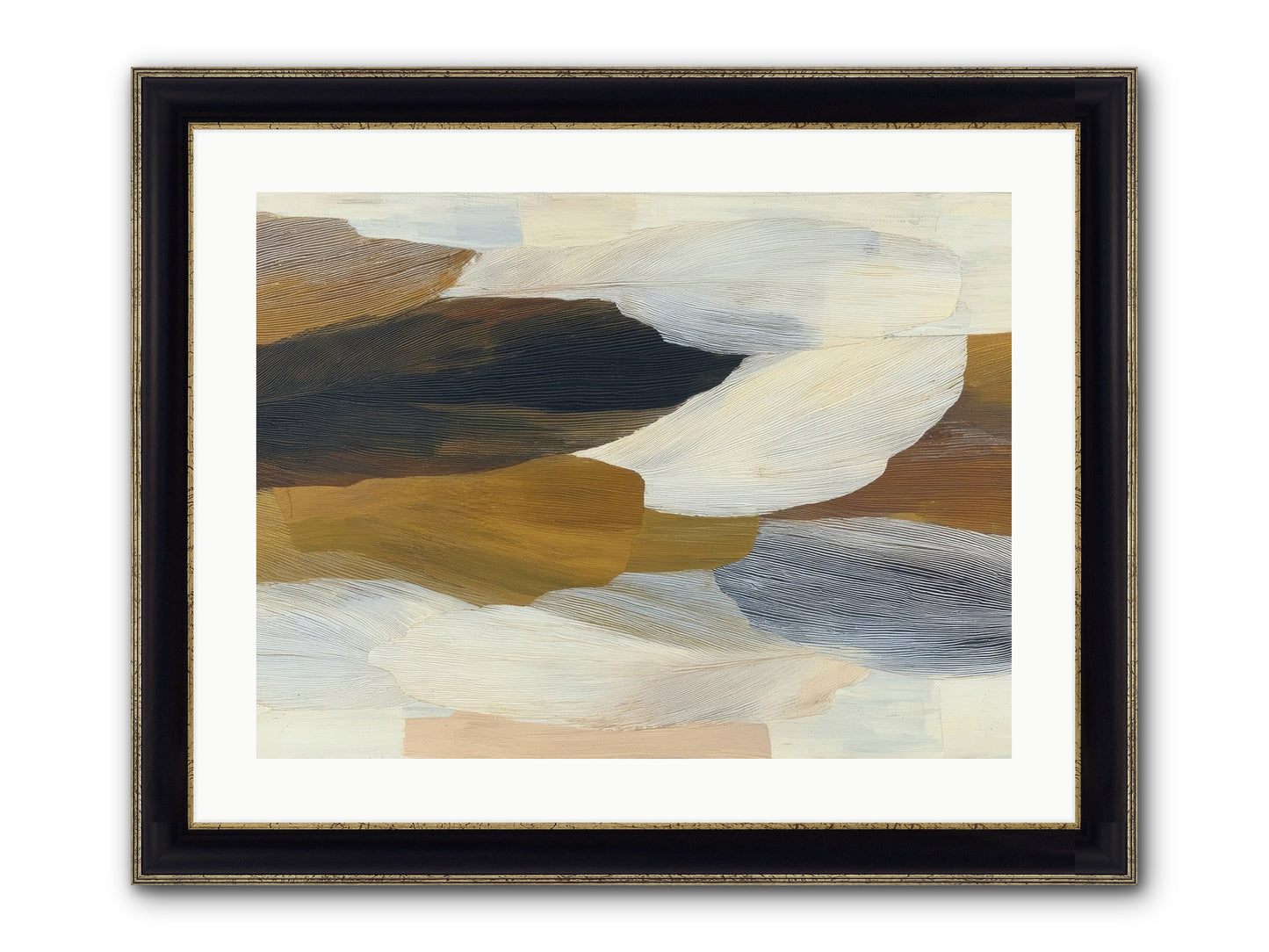 Breve Framed Print - Black & Gold 24x18